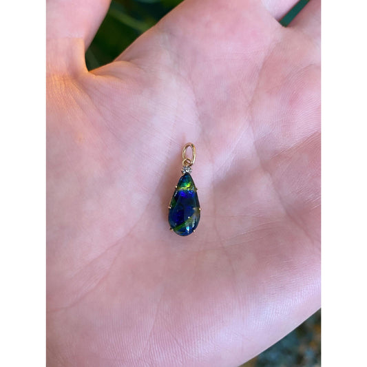 Vintage Solid 10k Yellow Gold Clear Cubic Zirconia Stick Pin Conversion Charm