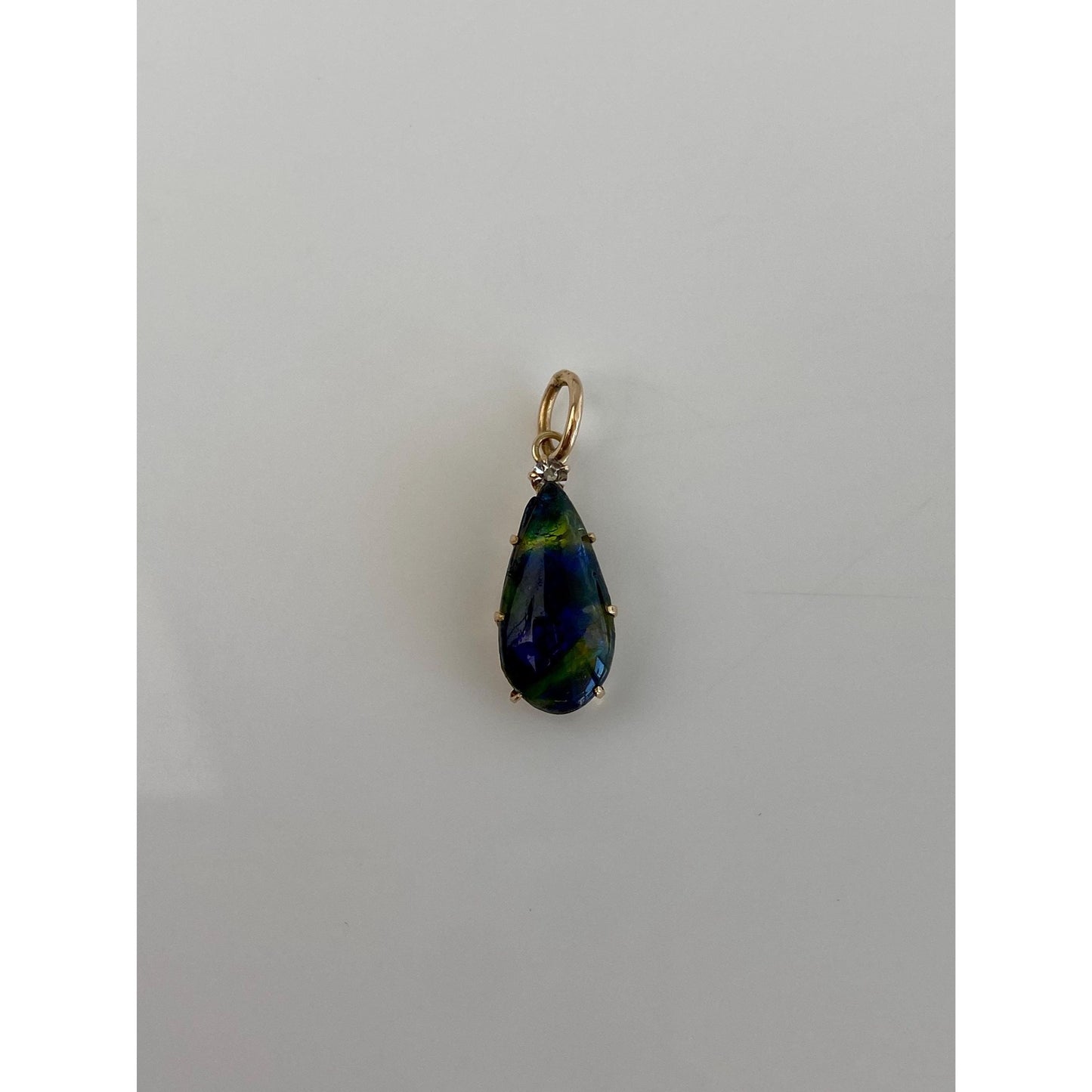 Vintage Solid 10k Yellow Gold Clear Cubic Zirconia Stick Pin Conversion Charm