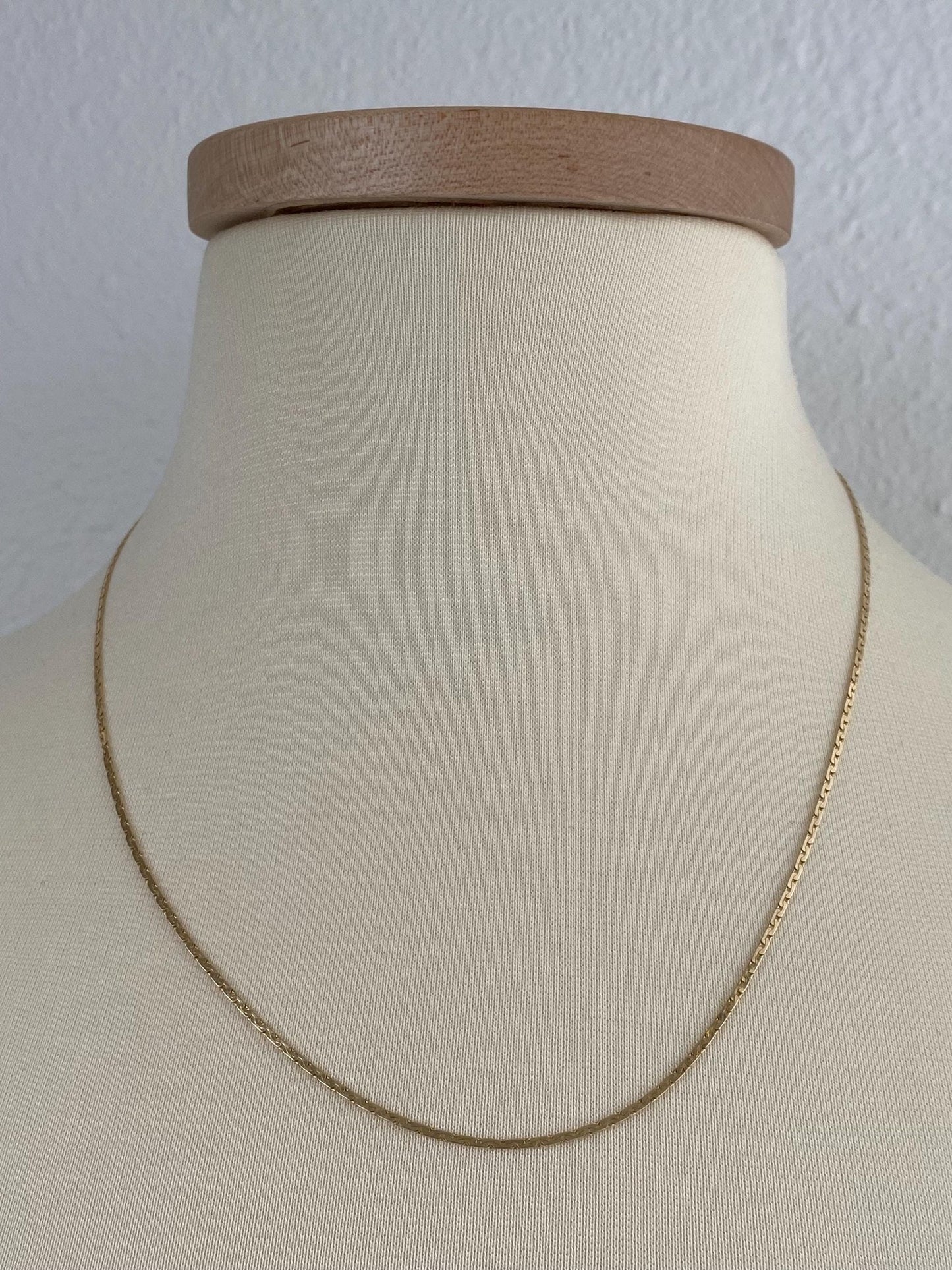 Vintage Solid 14k Yellow Gold C Link Flat Chain Necklace - 20 inches