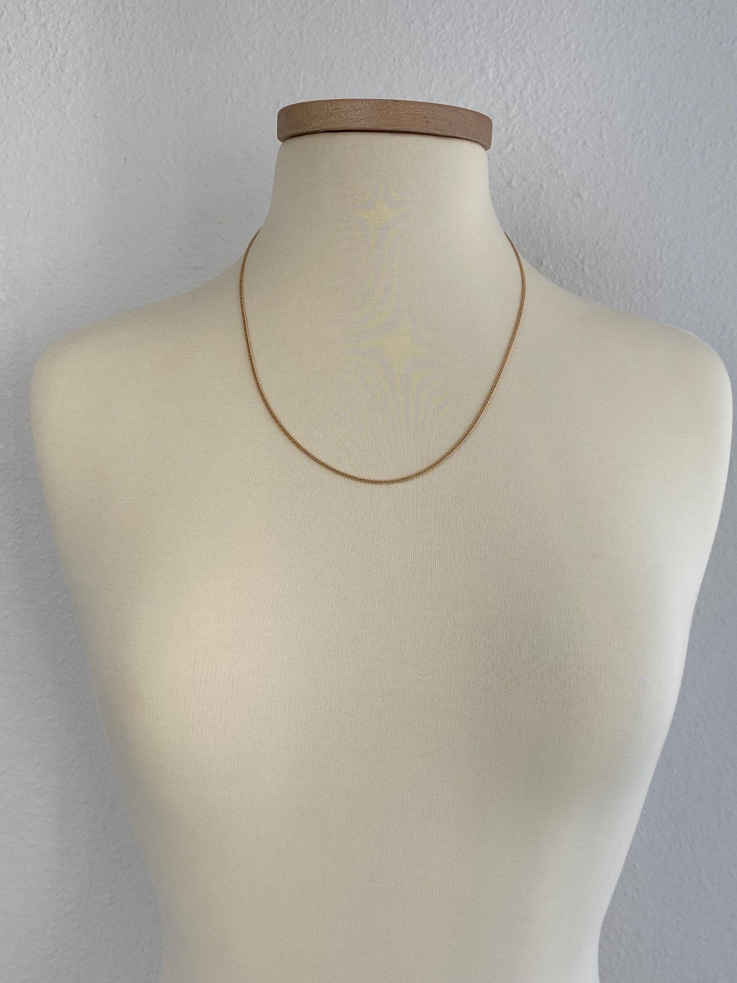 Vintage Solid 14k Yellow Gold Tight Curb Chain Necklace - 22.5 inches