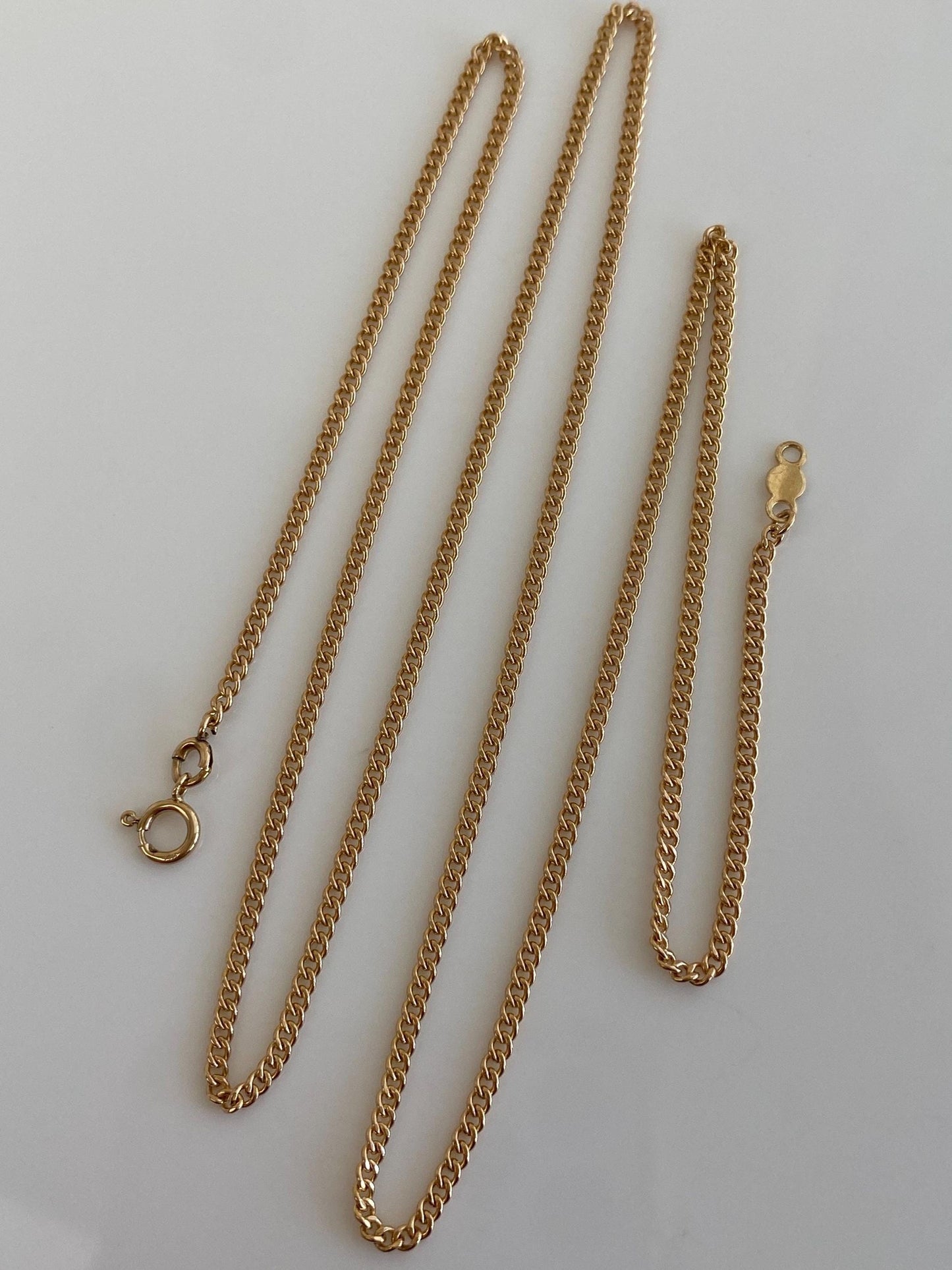 Vintage Solid 14k Yellow Gold Tight Curb Chain Necklace - 22.5 inches