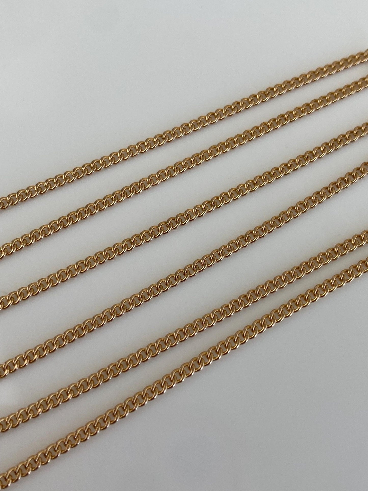 Vintage Solid 14k Yellow Gold Tight Curb Chain Necklace - 22.5 inches