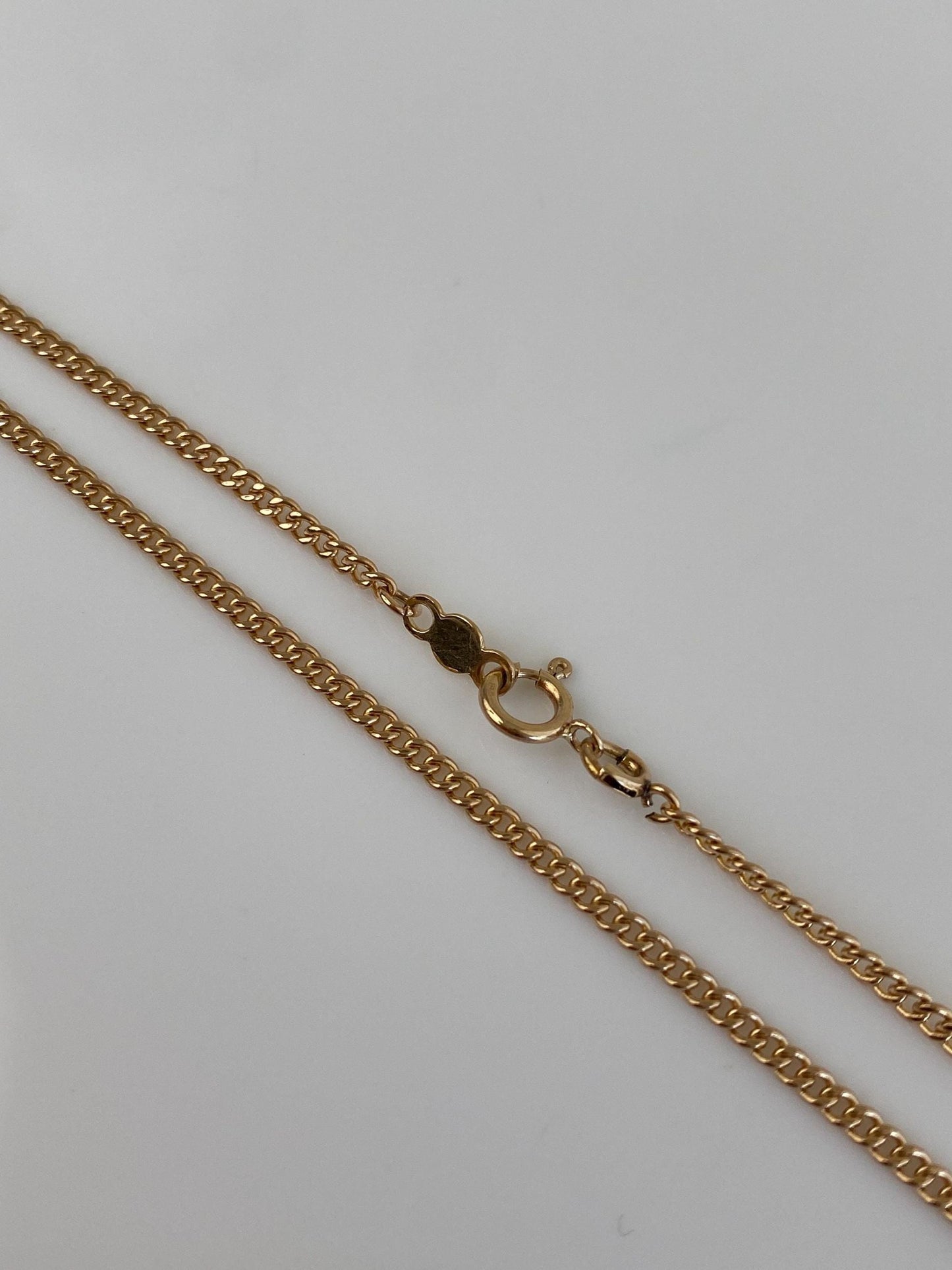 Vintage Solid 14k Yellow Gold Tight Curb Chain Necklace - 22.5 inches