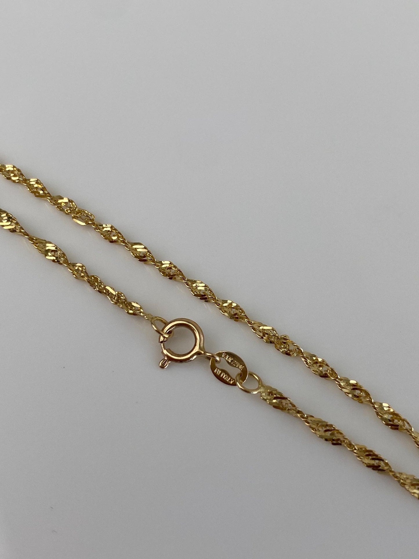 Vintage Solid 14k Yellow Gold Twist Chain Bracelet - 7 inches
