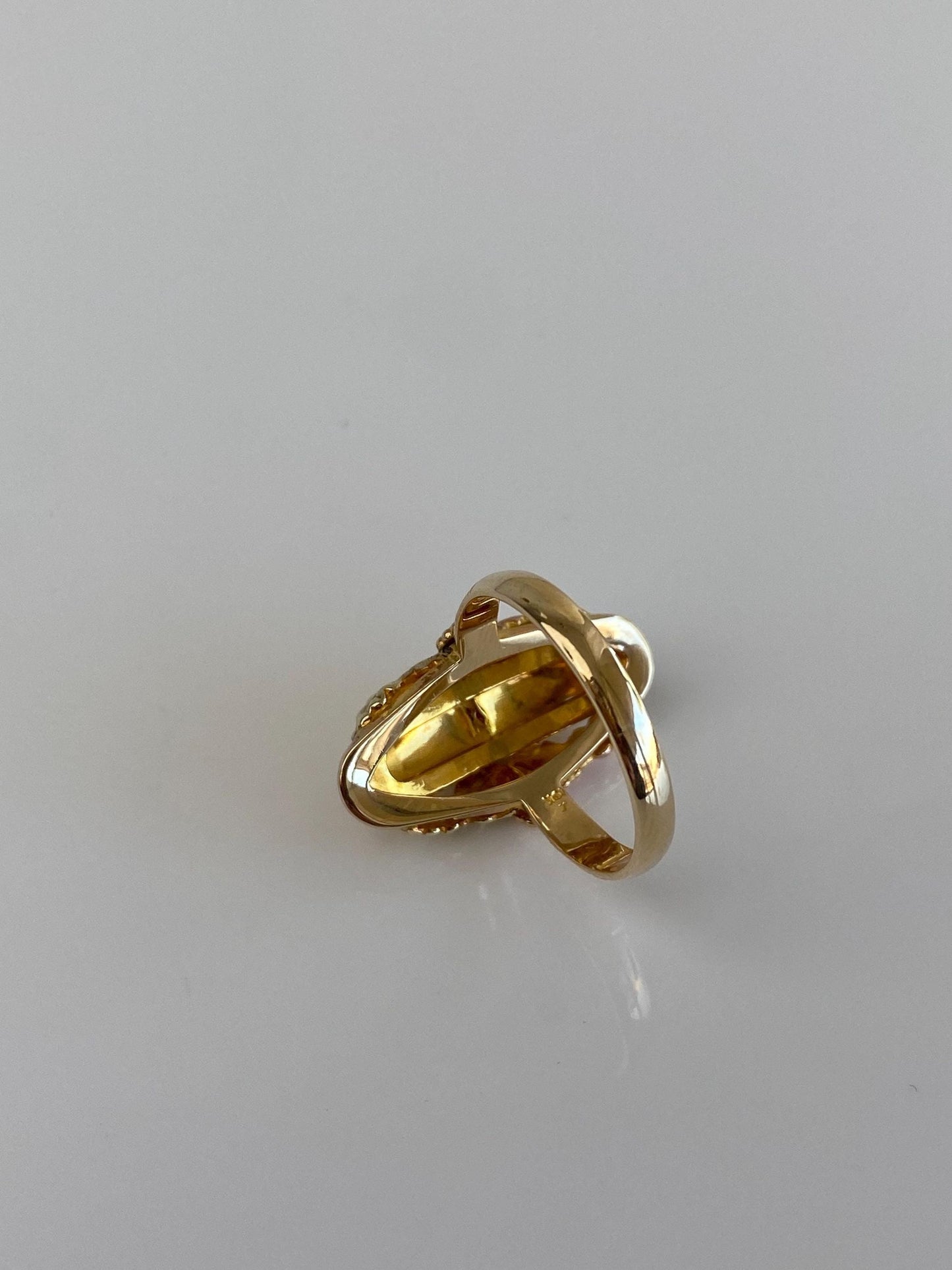 Vintage Solid 10k Black Hills Gold Leaf Marquis Ring - Size 7