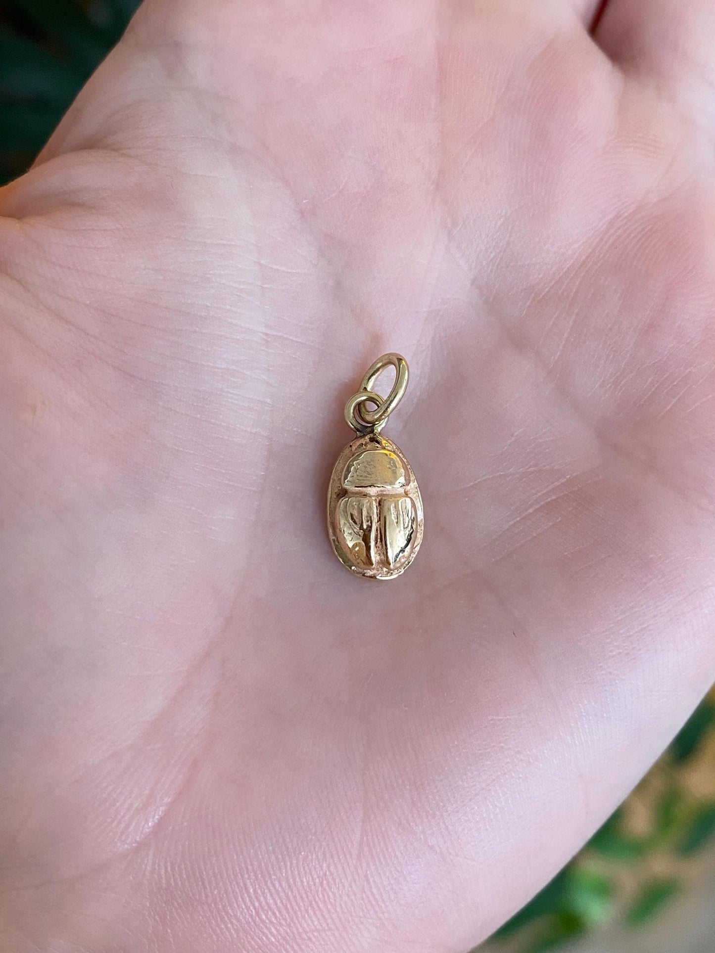 Vintage Solid 14k Yellow Gold Scarab Charm