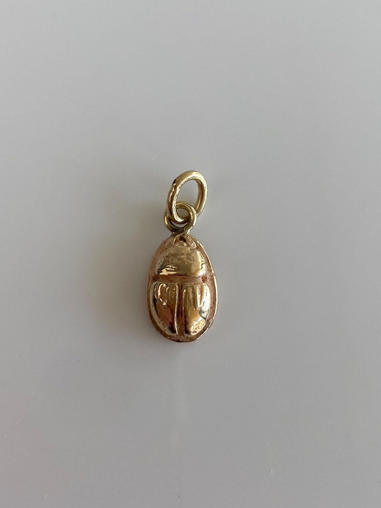 Vintage Solid 14k Yellow Gold Scarab Charm