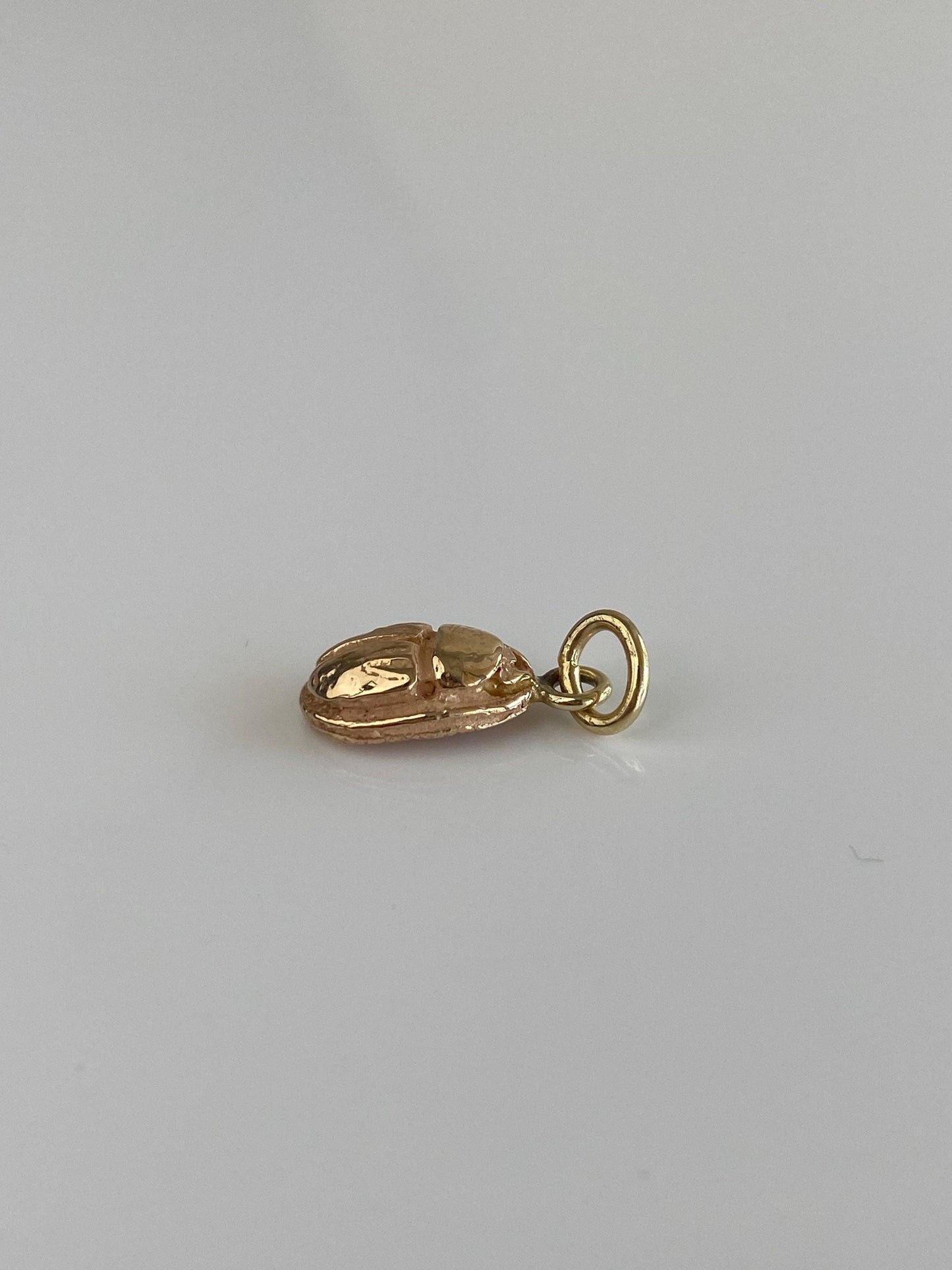 Vintage Solid 14k Yellow Gold Scarab Charm