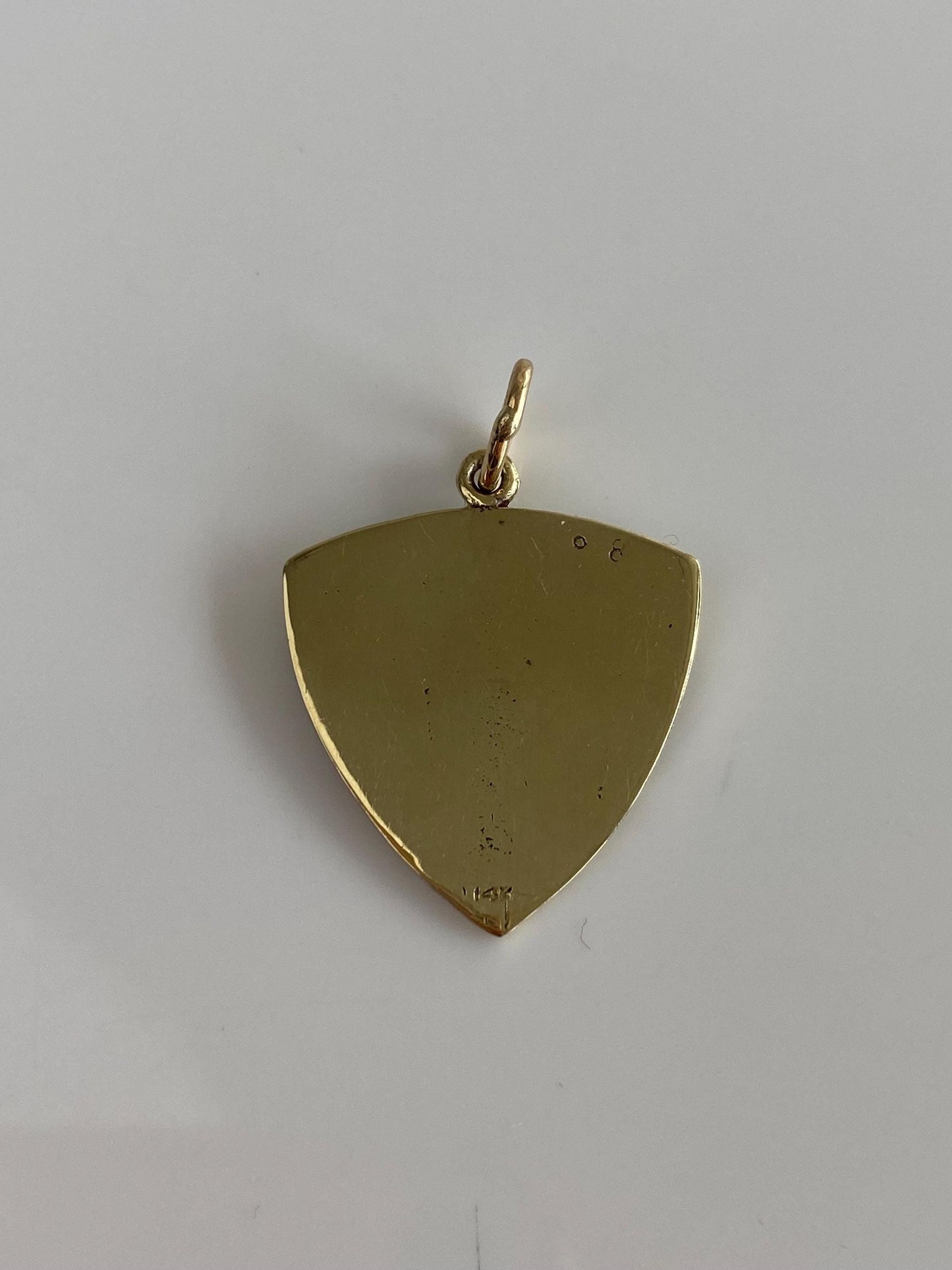 Vintage Solid 14k Yellow Gold Blue Enamel Bay Ridge Fishing Club Charm