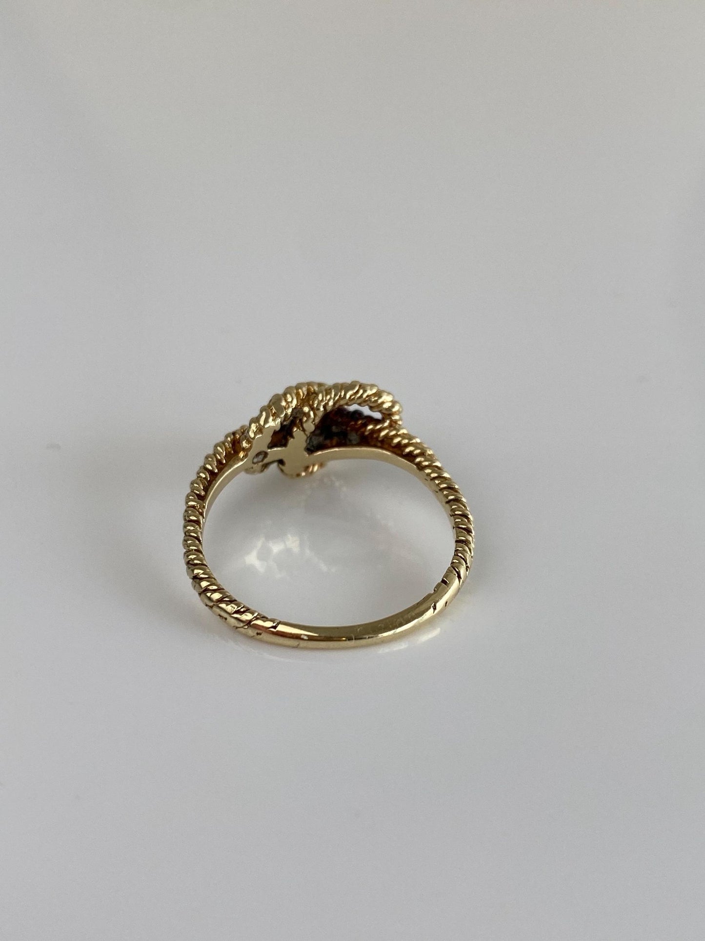 Vintage Solid 14k Yellow Gold Rope Knot Ring - Size 5.75