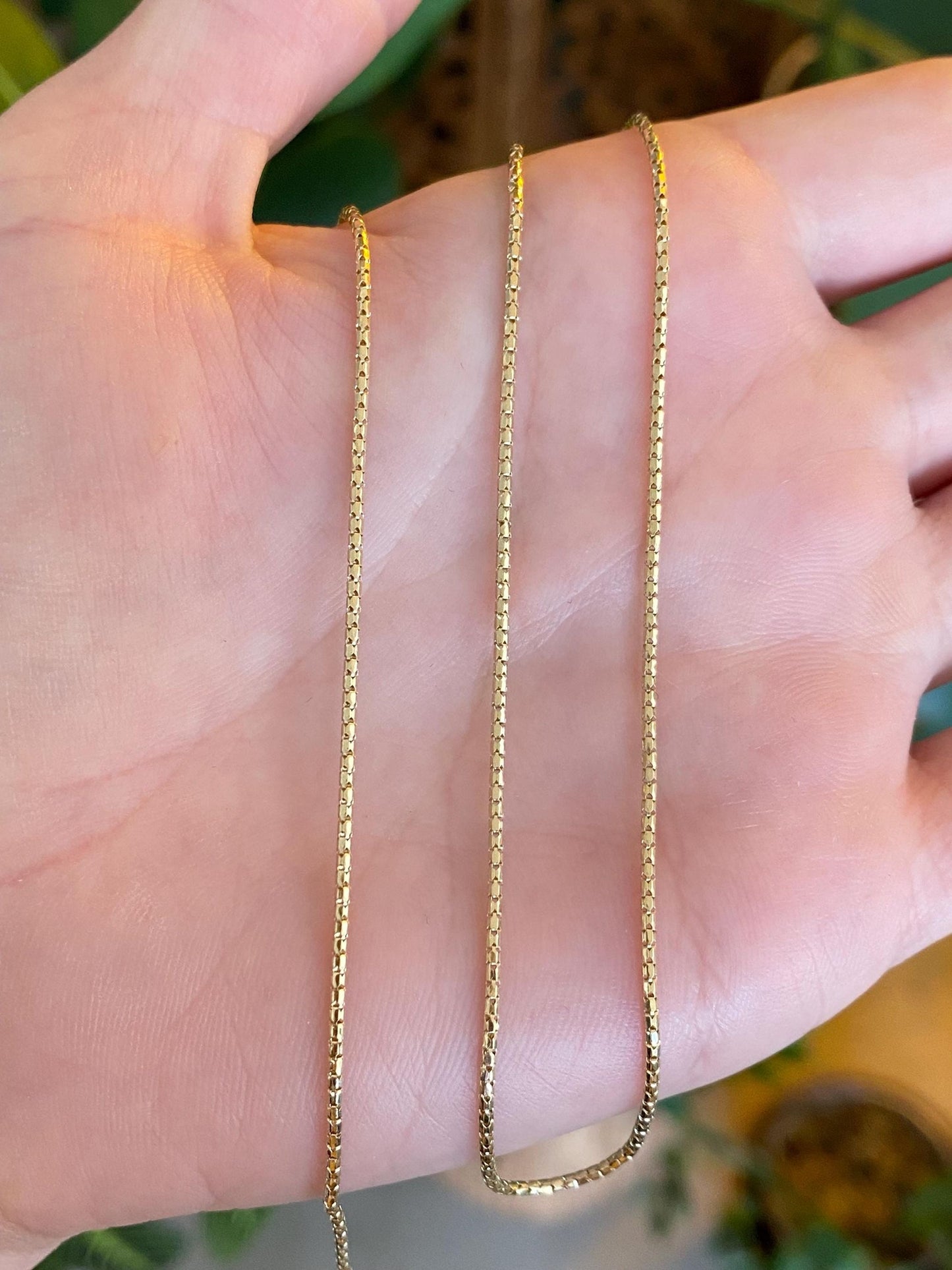 Vintage 14k Yellow Gold Fancy Rounded Link Chain Necklace -  18 inches