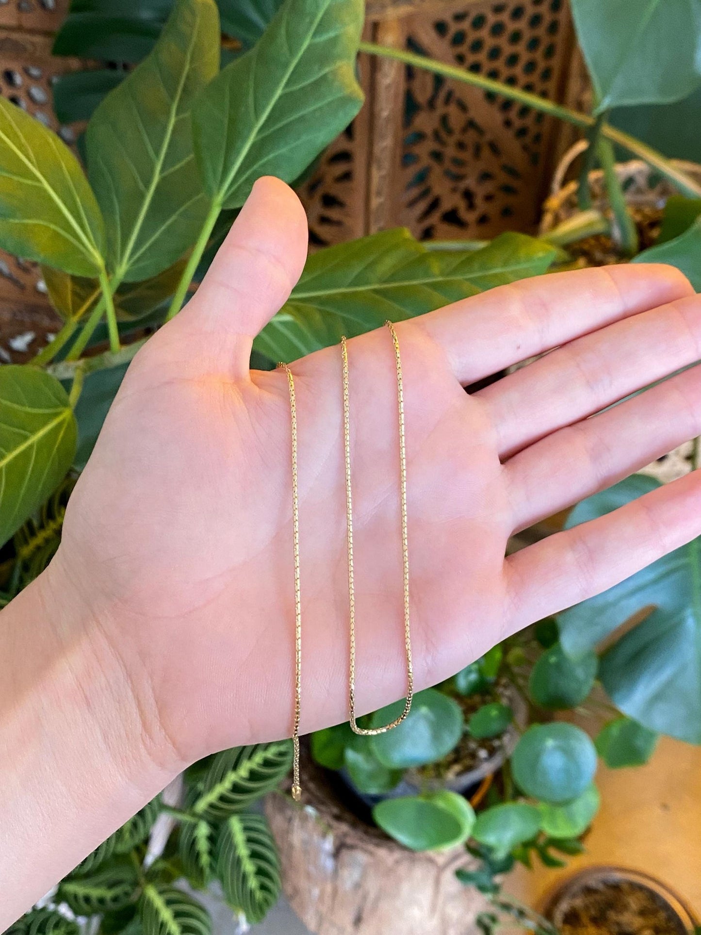 Vintage 14k Yellow Gold Fancy Rounded Link Chain Necklace -  18 inches