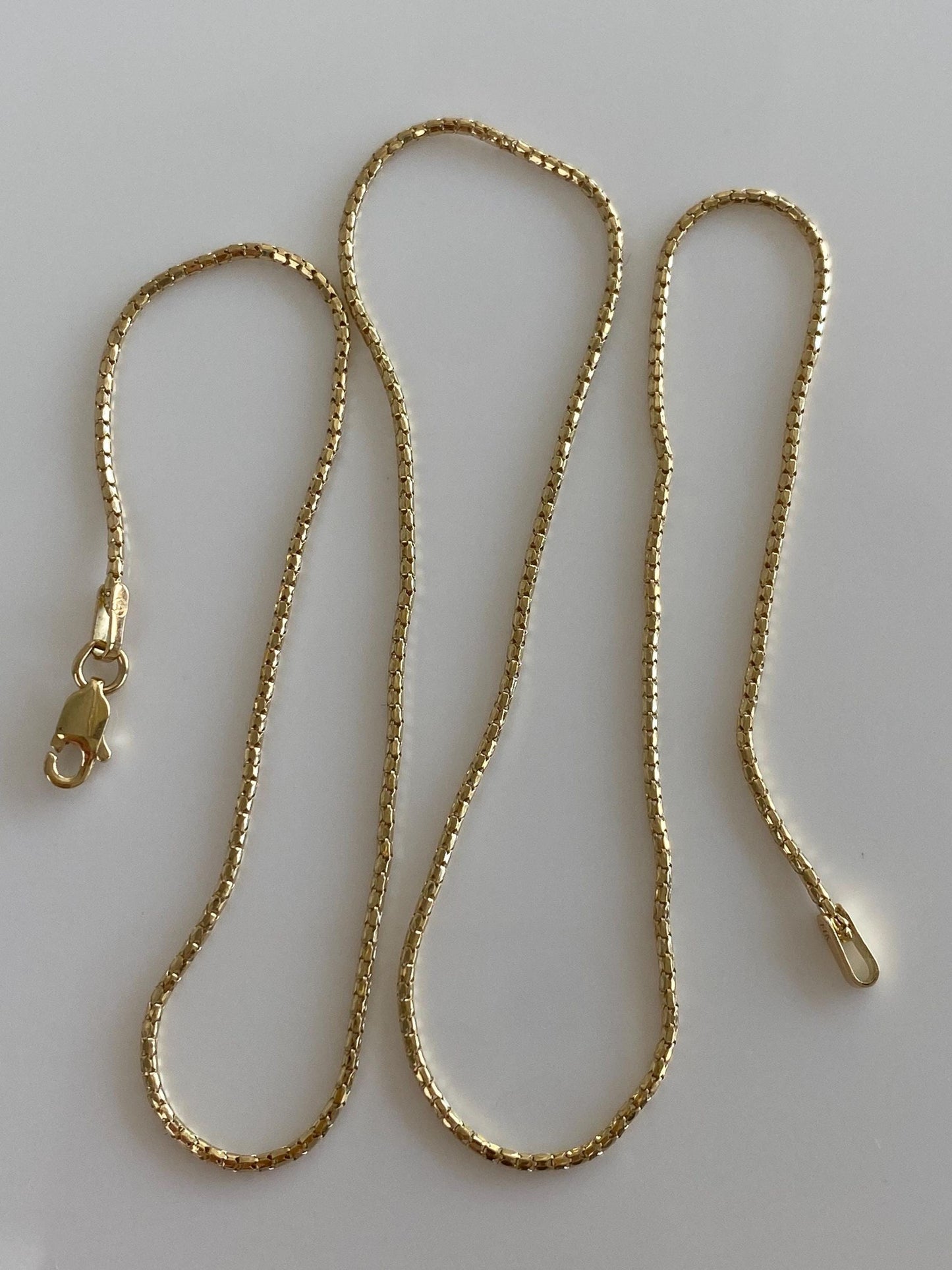 Vintage 14k Yellow Gold Fancy Rounded Link Chain Necklace -  18 inches