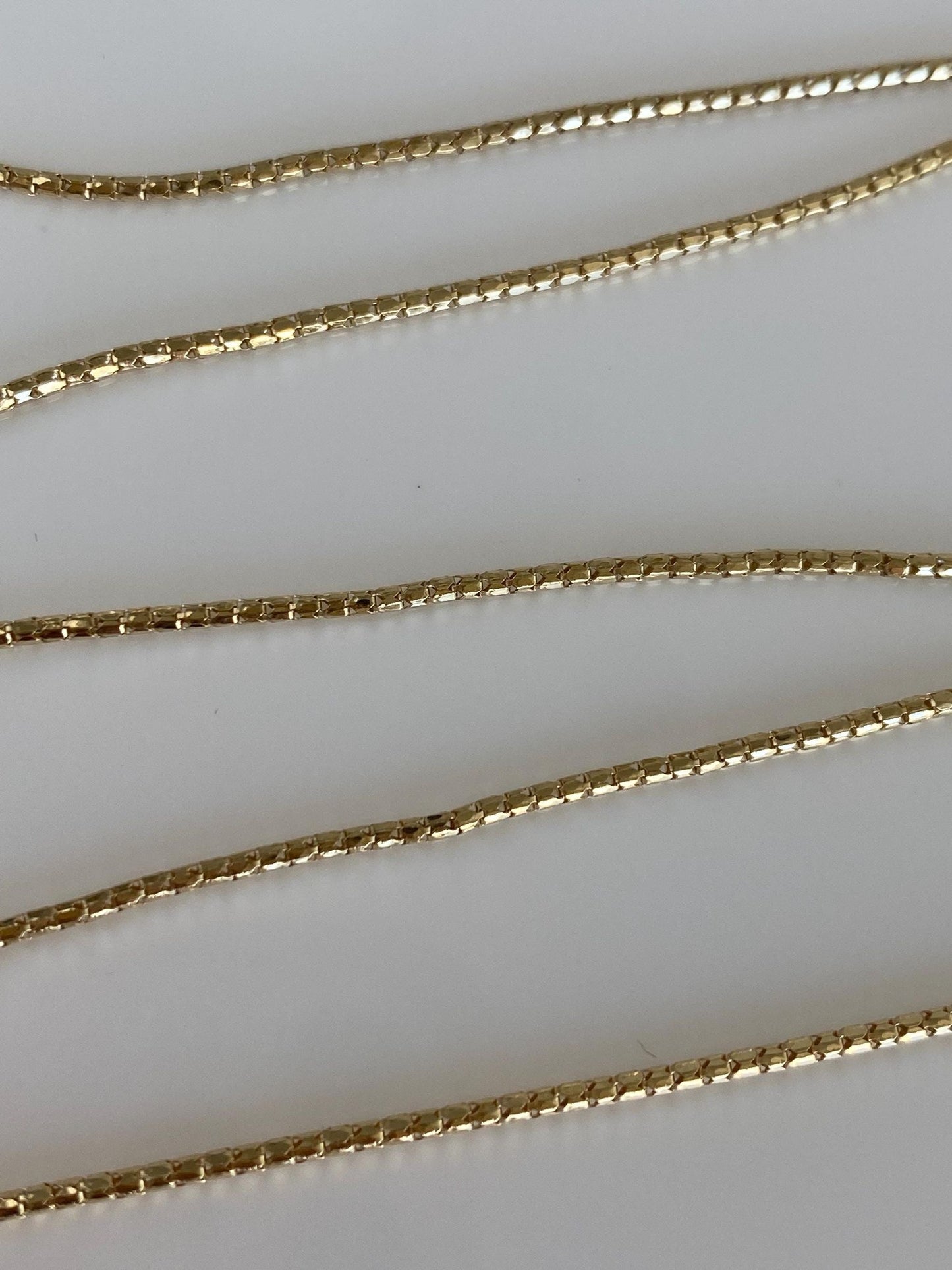 Vintage 14k Yellow Gold Fancy Rounded Link Chain Necklace -  18 inches