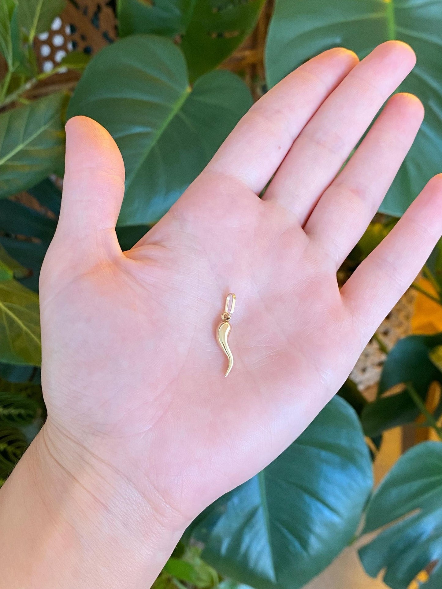 Vintage 14k Yellow Gold Italian Horn Charm