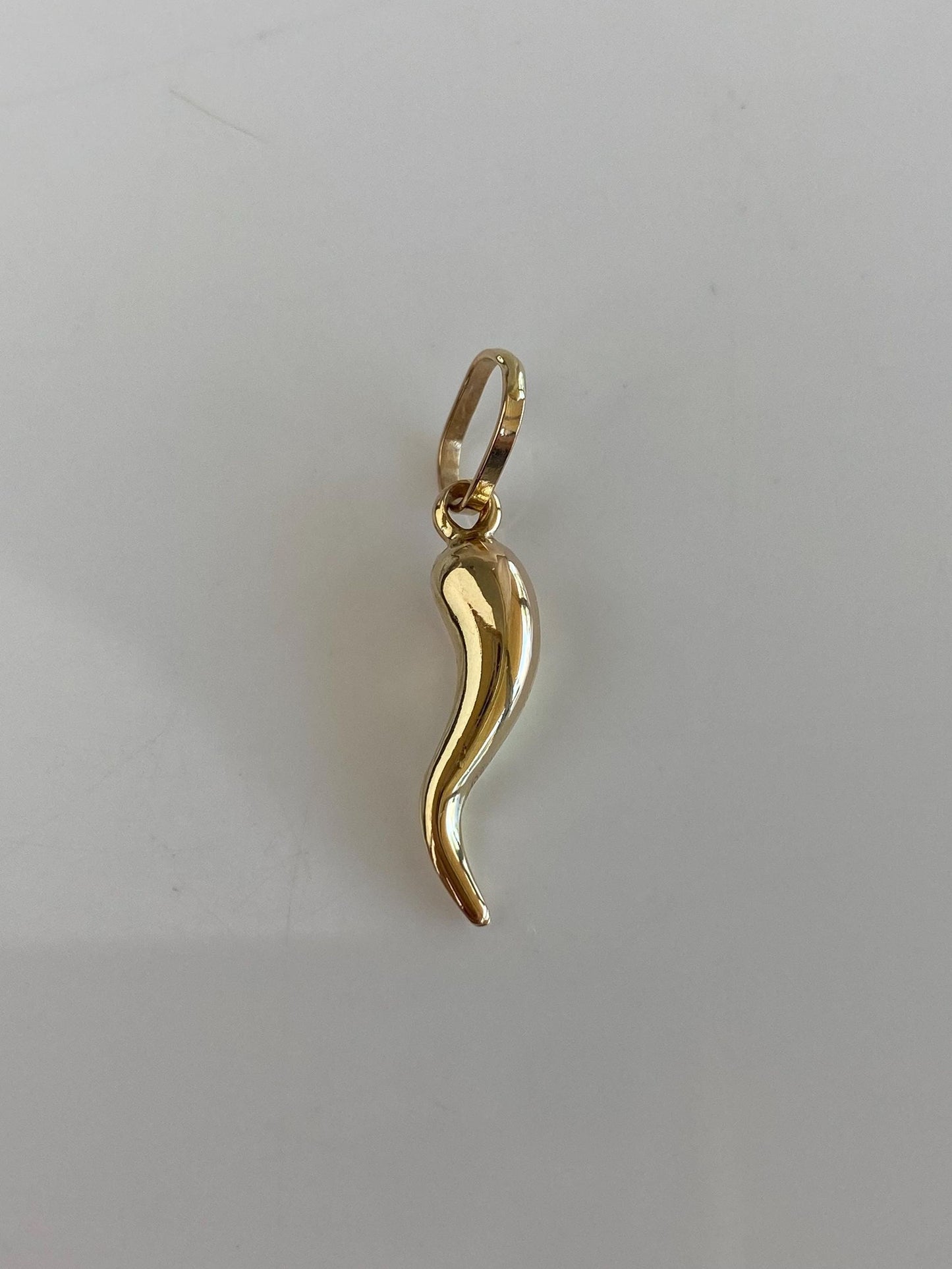 Vintage 14k Yellow Gold Italian Horn Charm