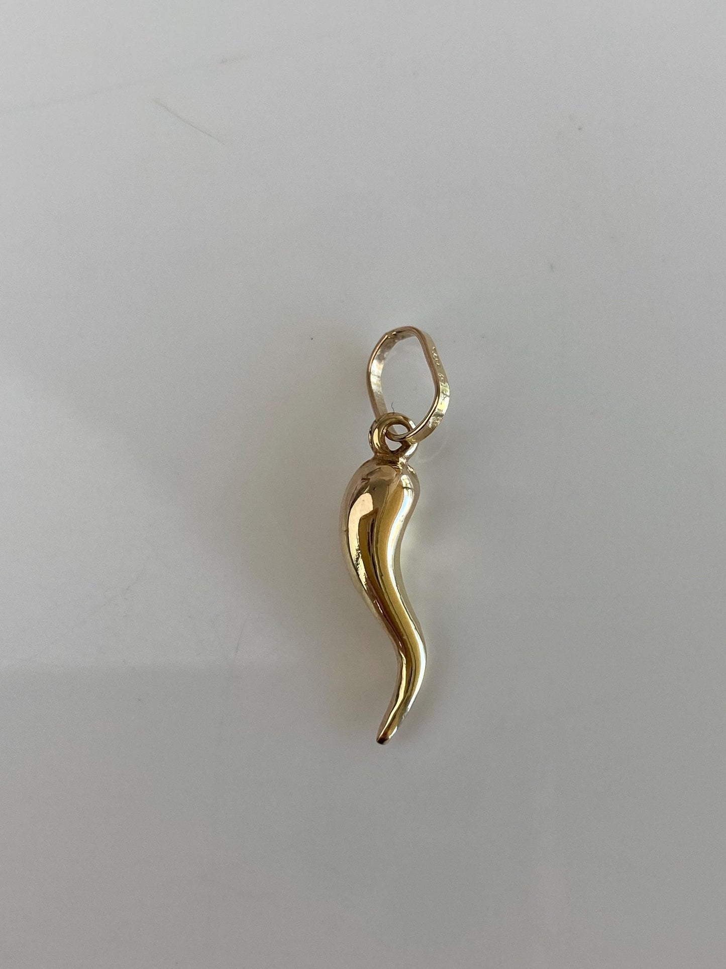 Vintage 14k Yellow Gold Italian Horn Charm