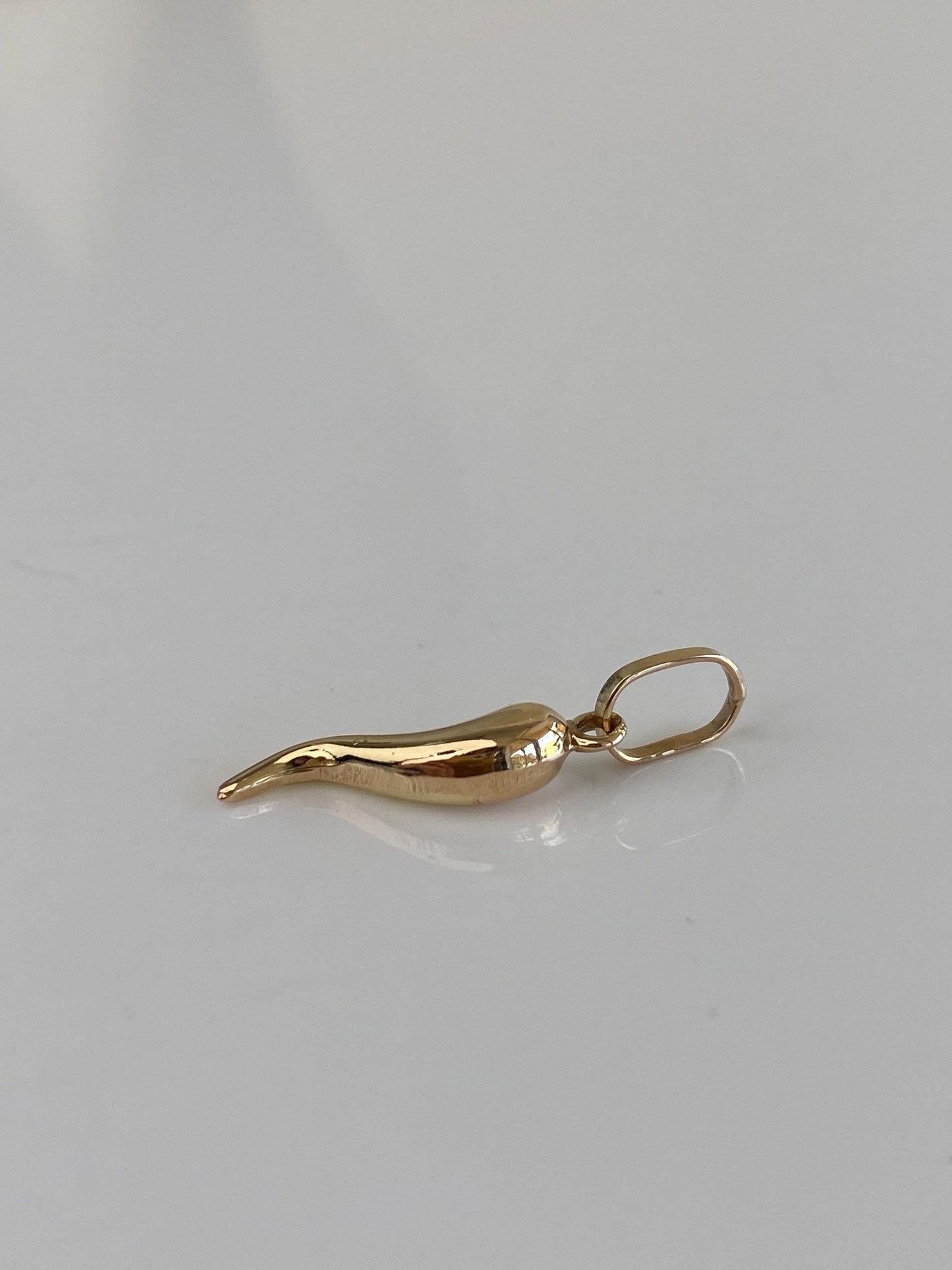 Vintage 14k Yellow Gold Italian Horn Charm