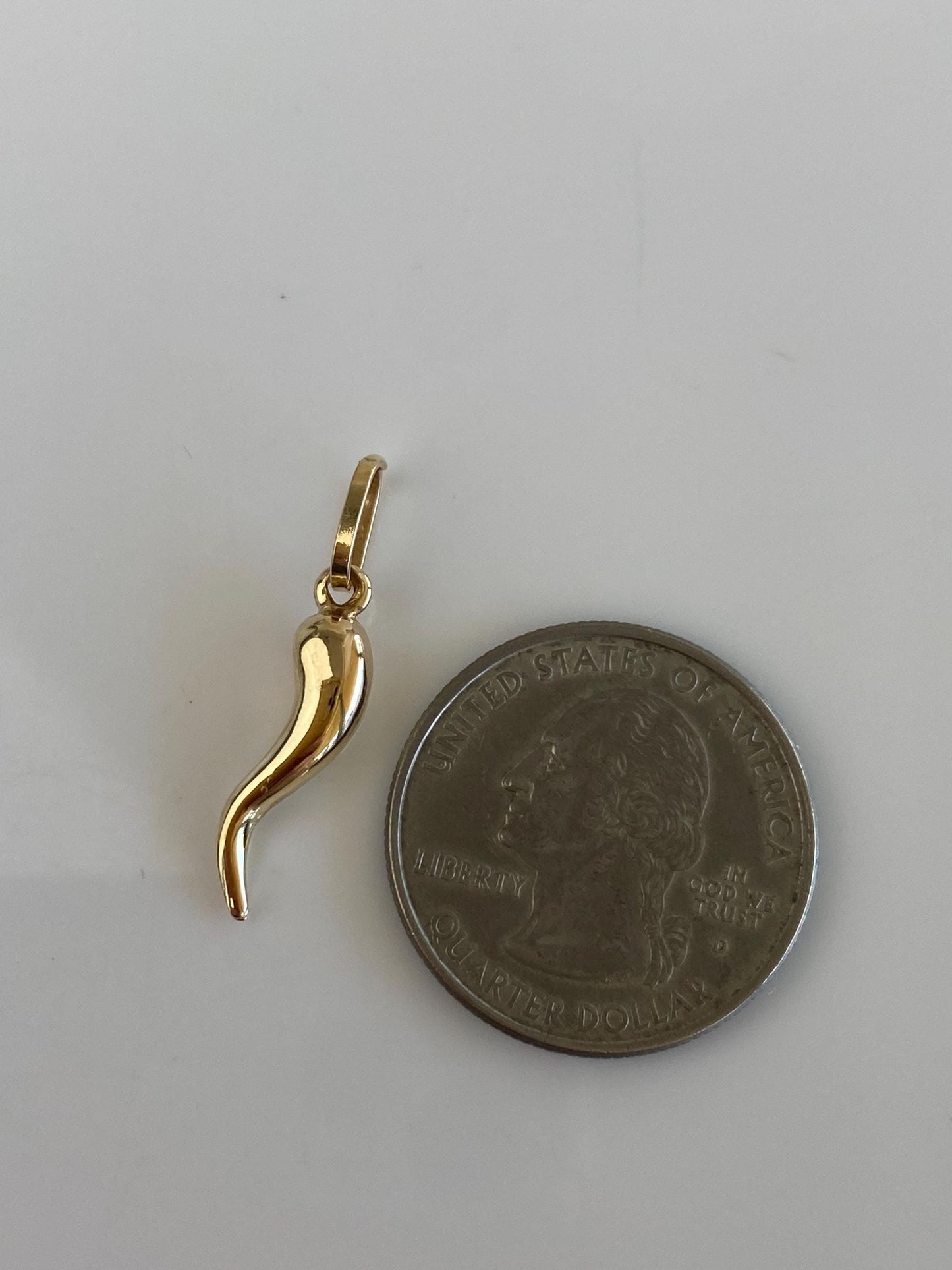 Vintage 14k Yellow Gold Italian Horn Charm