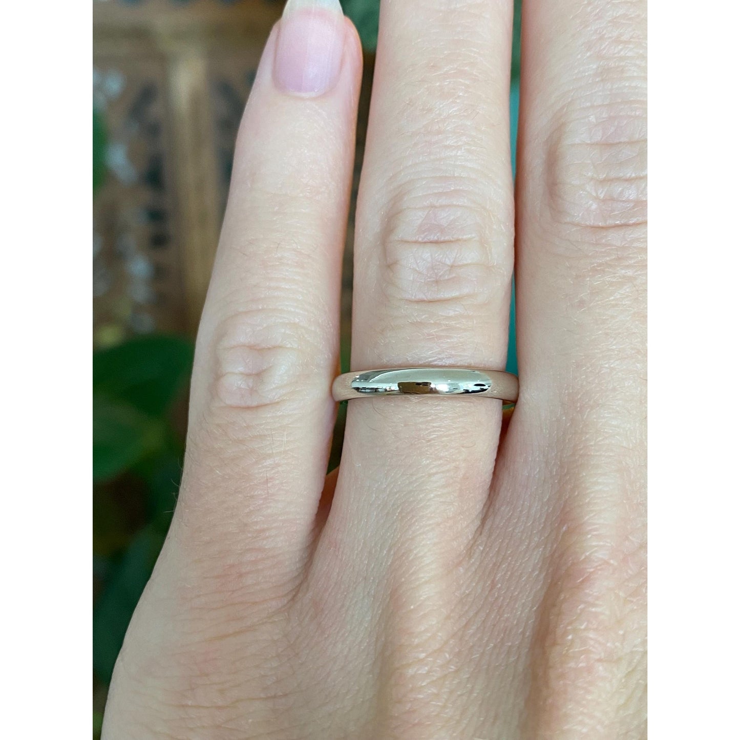 Vintage Solid 14k White Gold Ring Band - Size 5.25