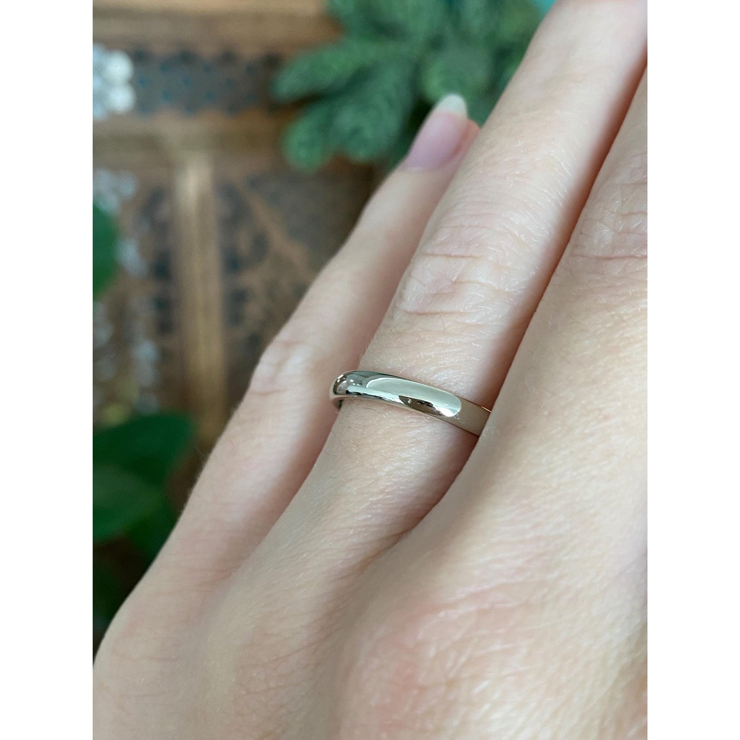 Vintage Solid 14k White Gold Ring Band - Size 5.25