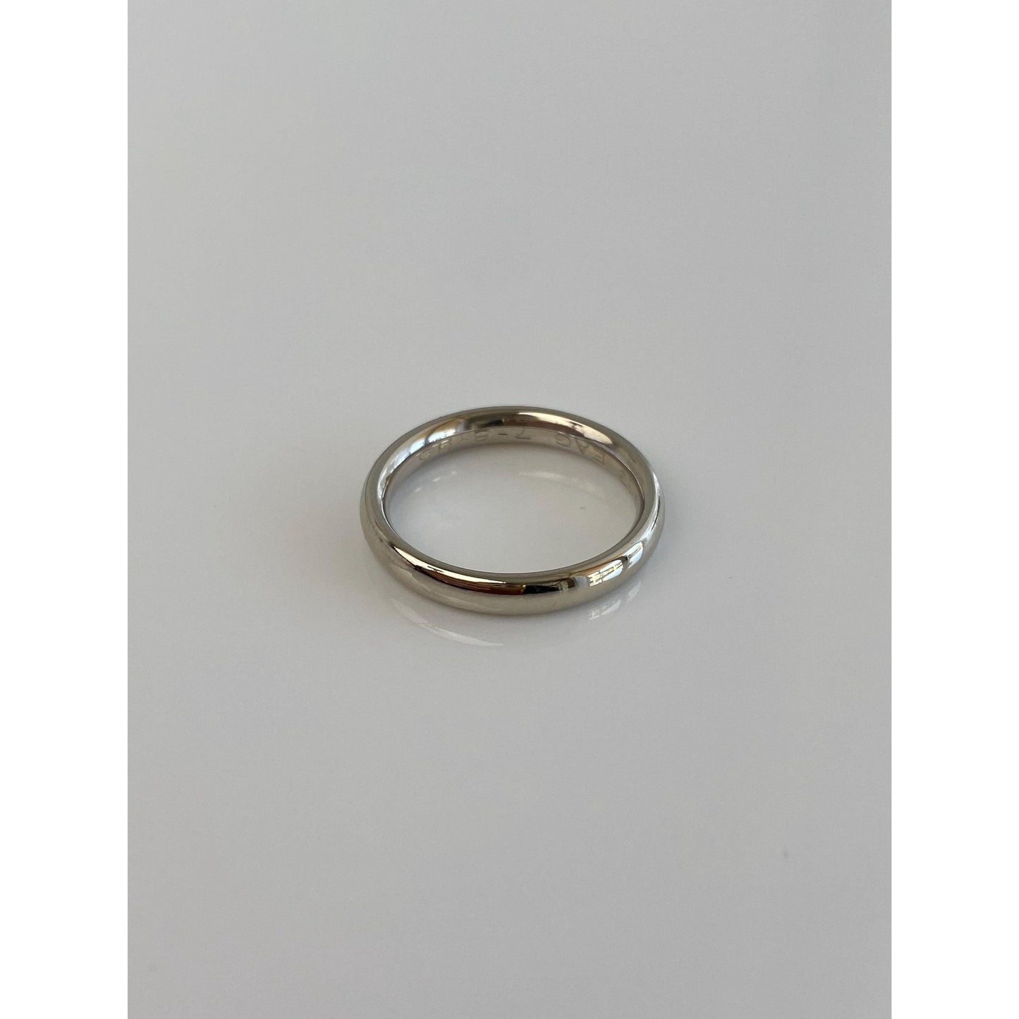 Vintage Solid 14k White Gold Ring Band - Size 5.25