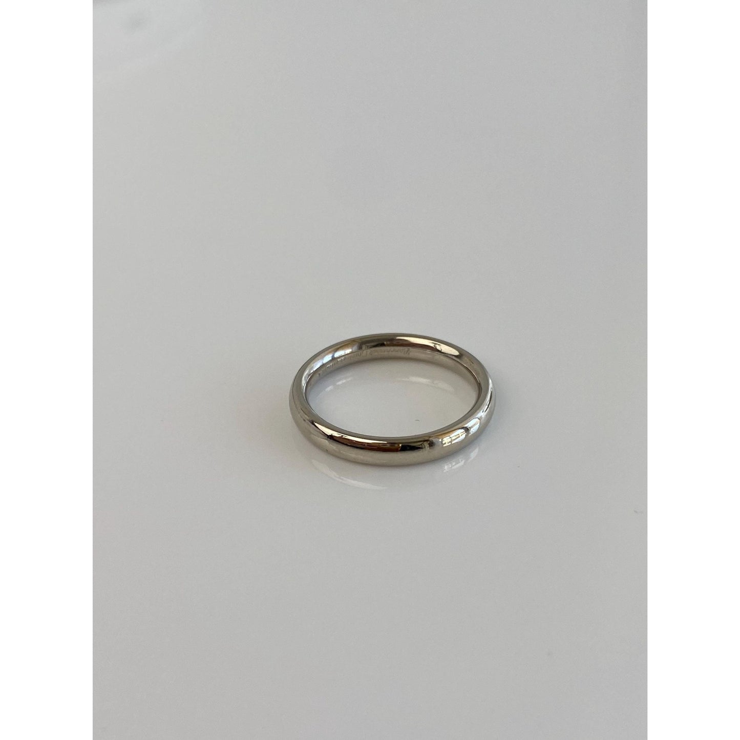 Vintage Solid 14k White Gold Ring Band - Size 5.25