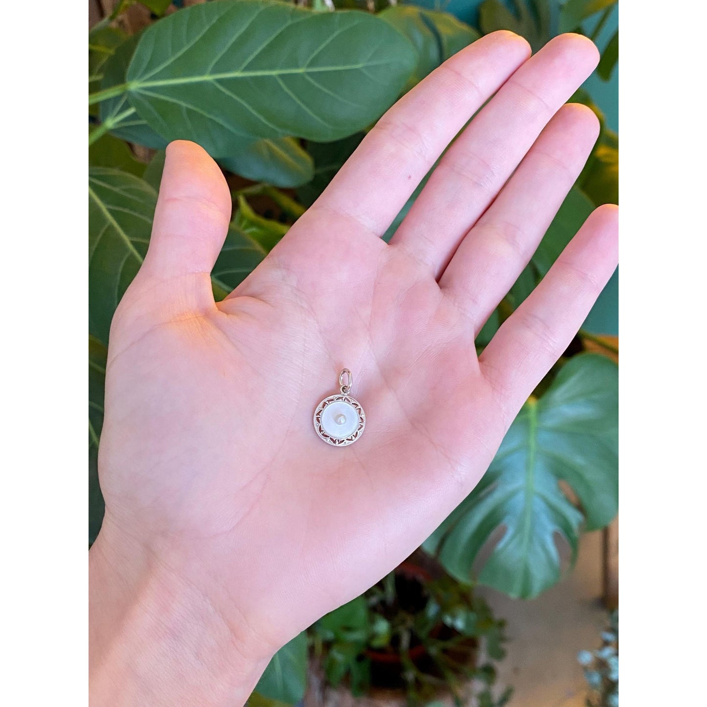 Vintage 14k White Gold & Platinum Seed Pearl MOP Cufflink Conversion Charm