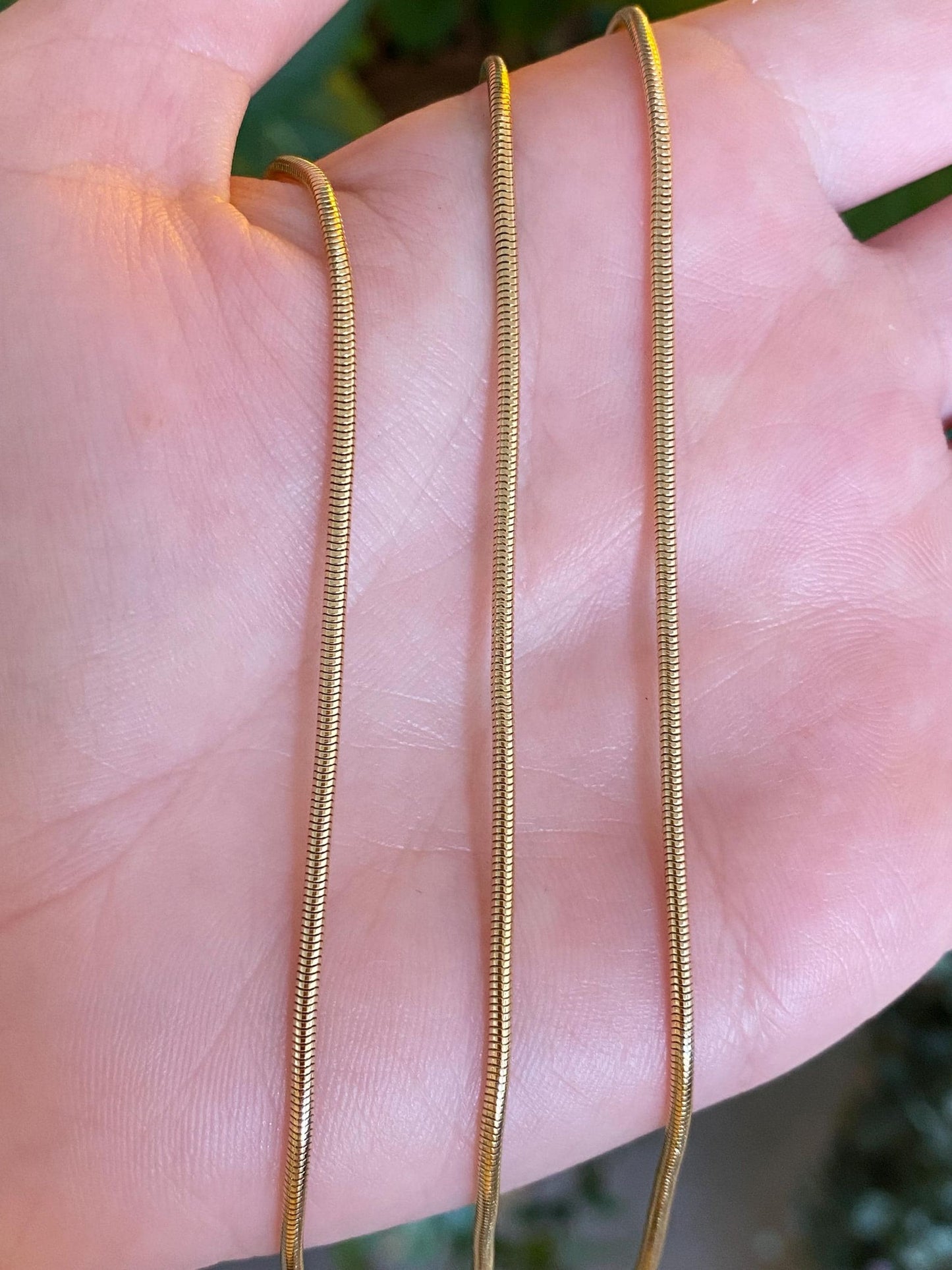 Vintage Solid 14k Yellow Gold Snake Chain Necklace - 20 inches