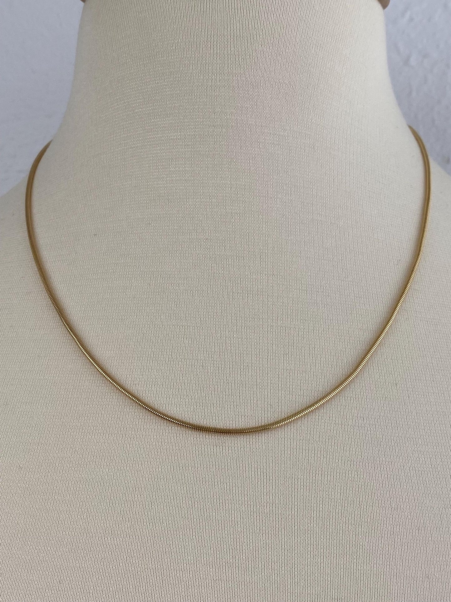Vintage Solid 14k Yellow Gold Snake Chain Necklace - 20 inches