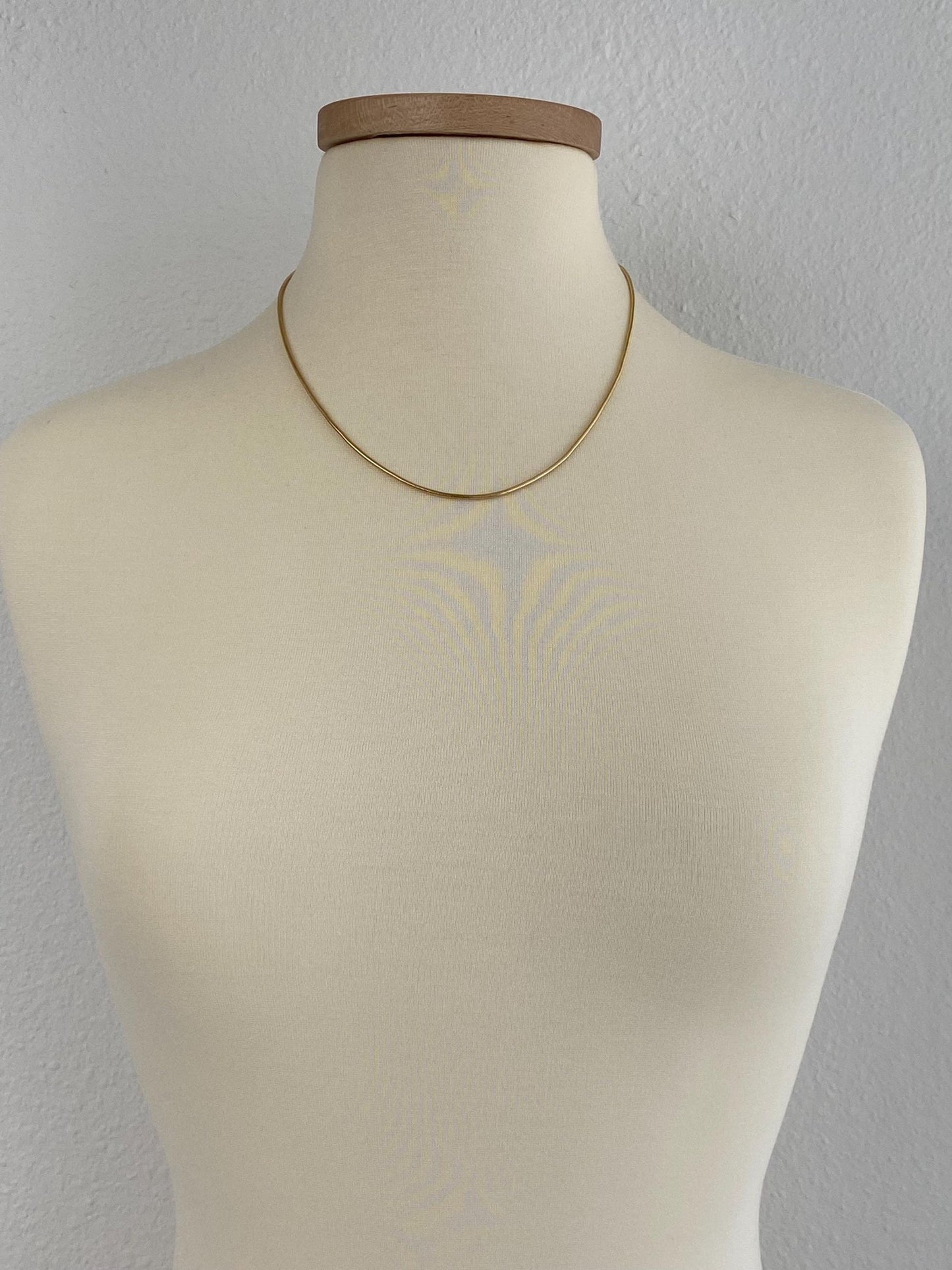 Vintage Solid 14k Yellow Gold Snake Chain Necklace - 20 inches