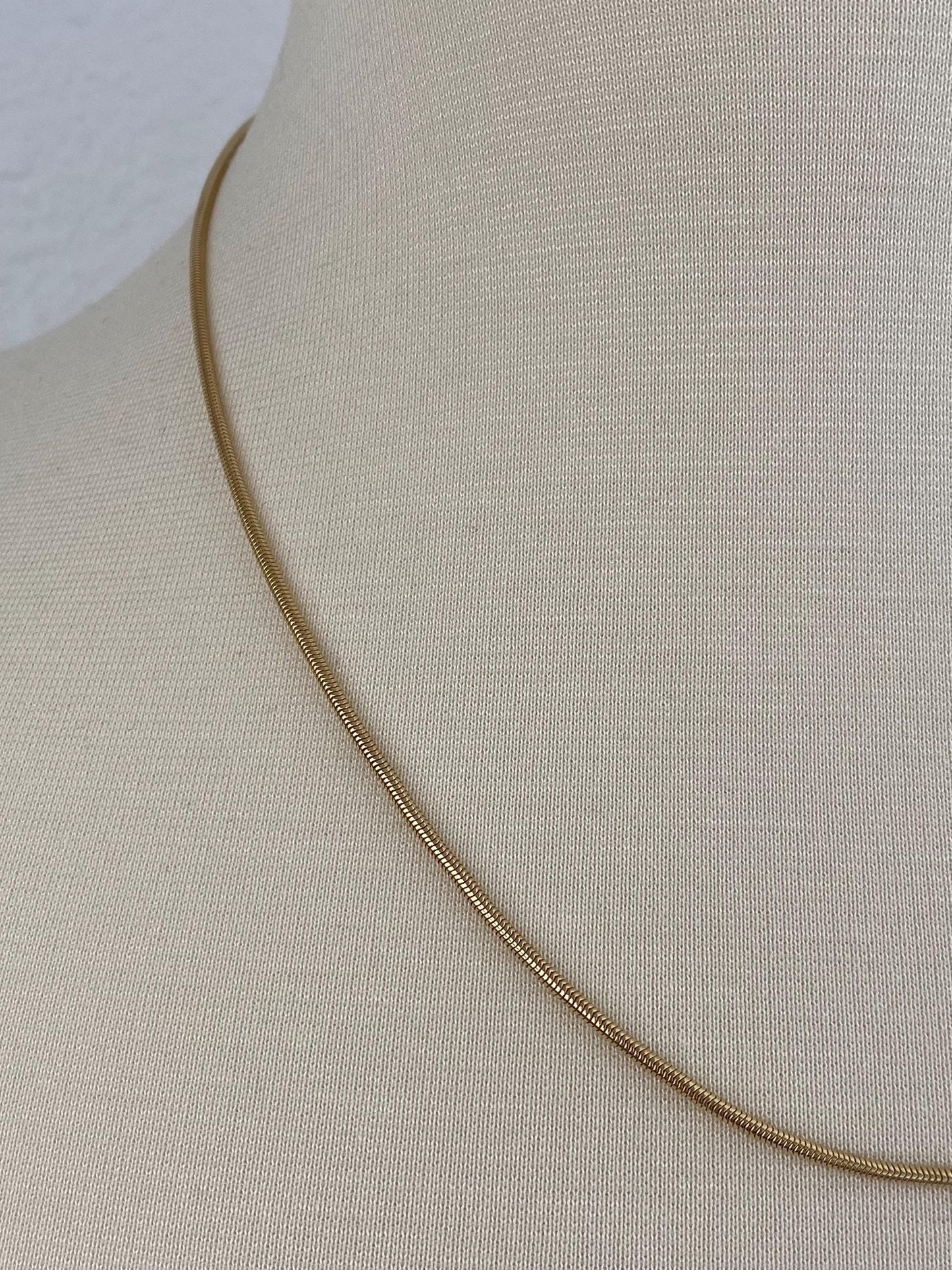 Vintage Solid 14k Yellow Gold Snake Chain Necklace - 20 inches