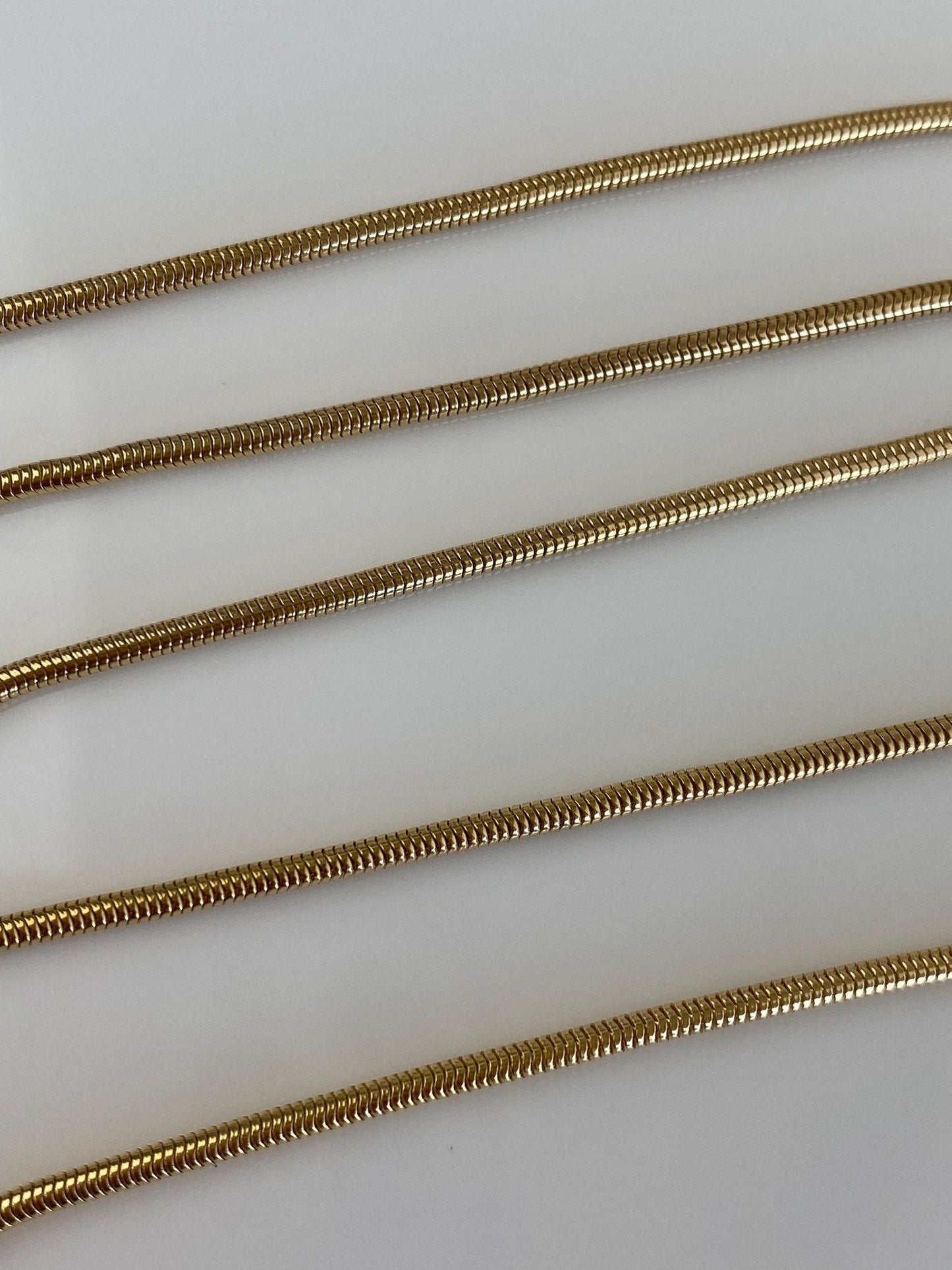 Vintage Solid 14k Yellow Gold Snake Chain Necklace - 20 inches