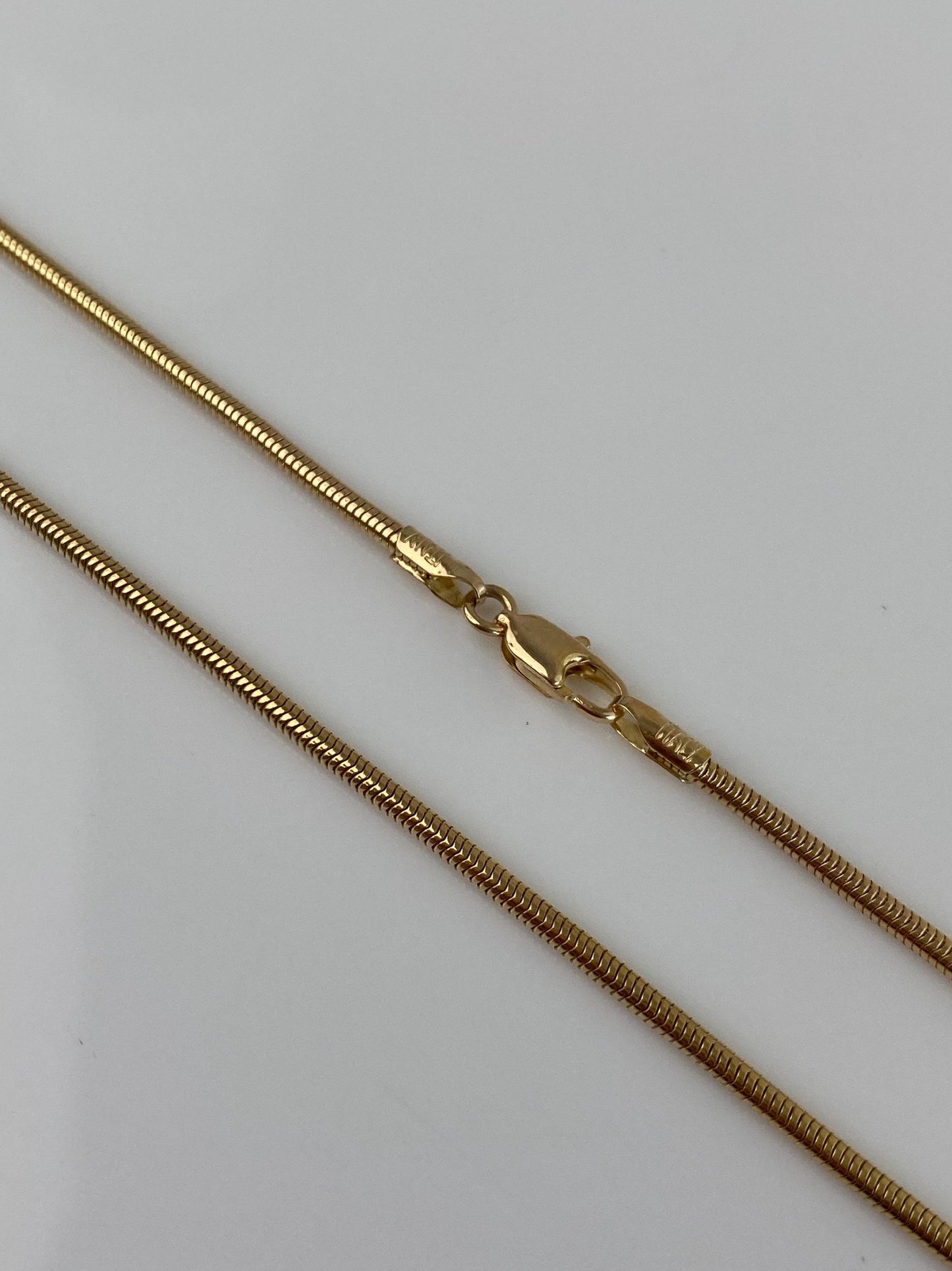 Vintage Solid 14k Yellow Gold Snake Chain Necklace - 20 inches
