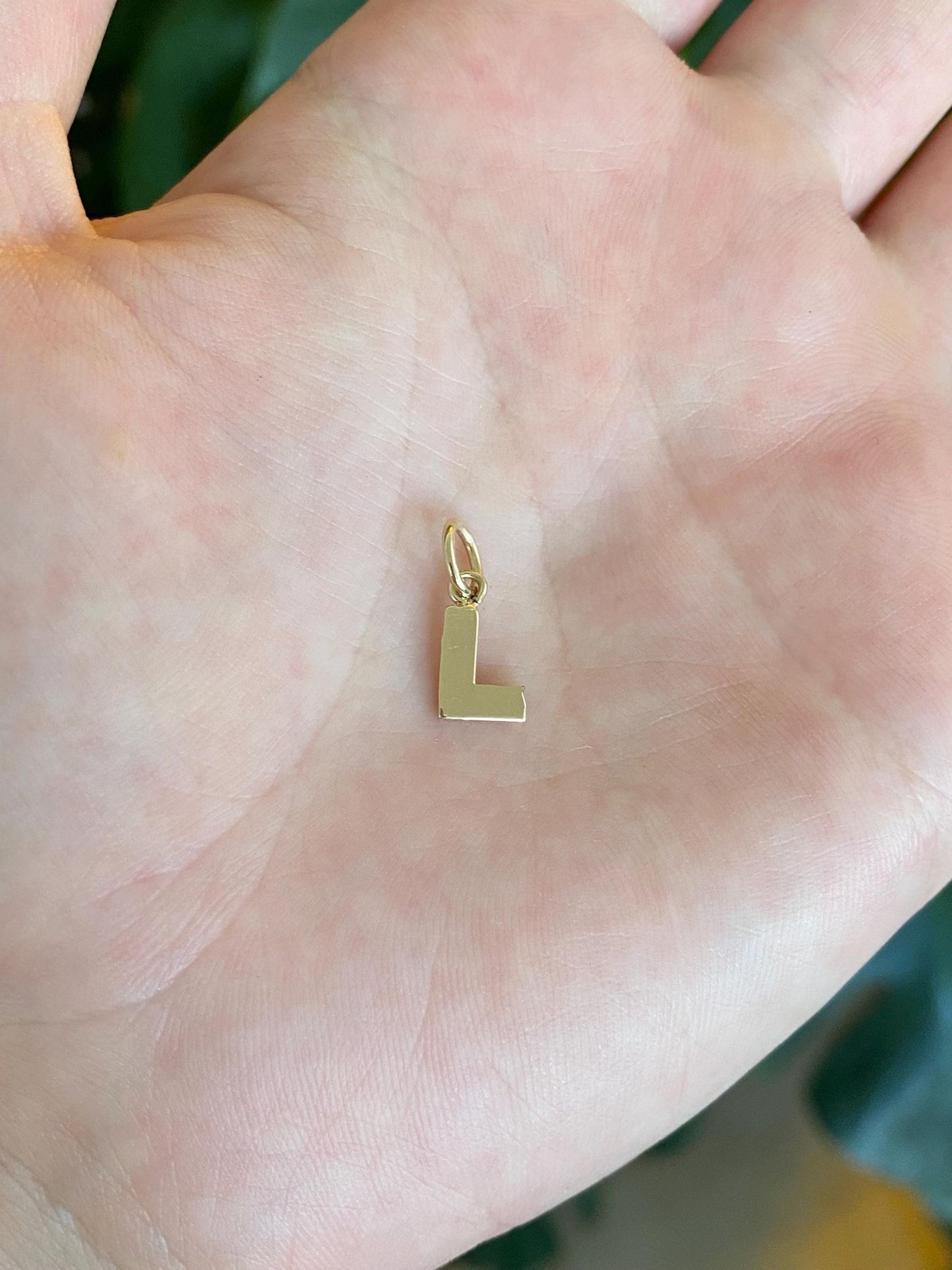 Solid 14k Yellow Gold Initial 'L' Charm