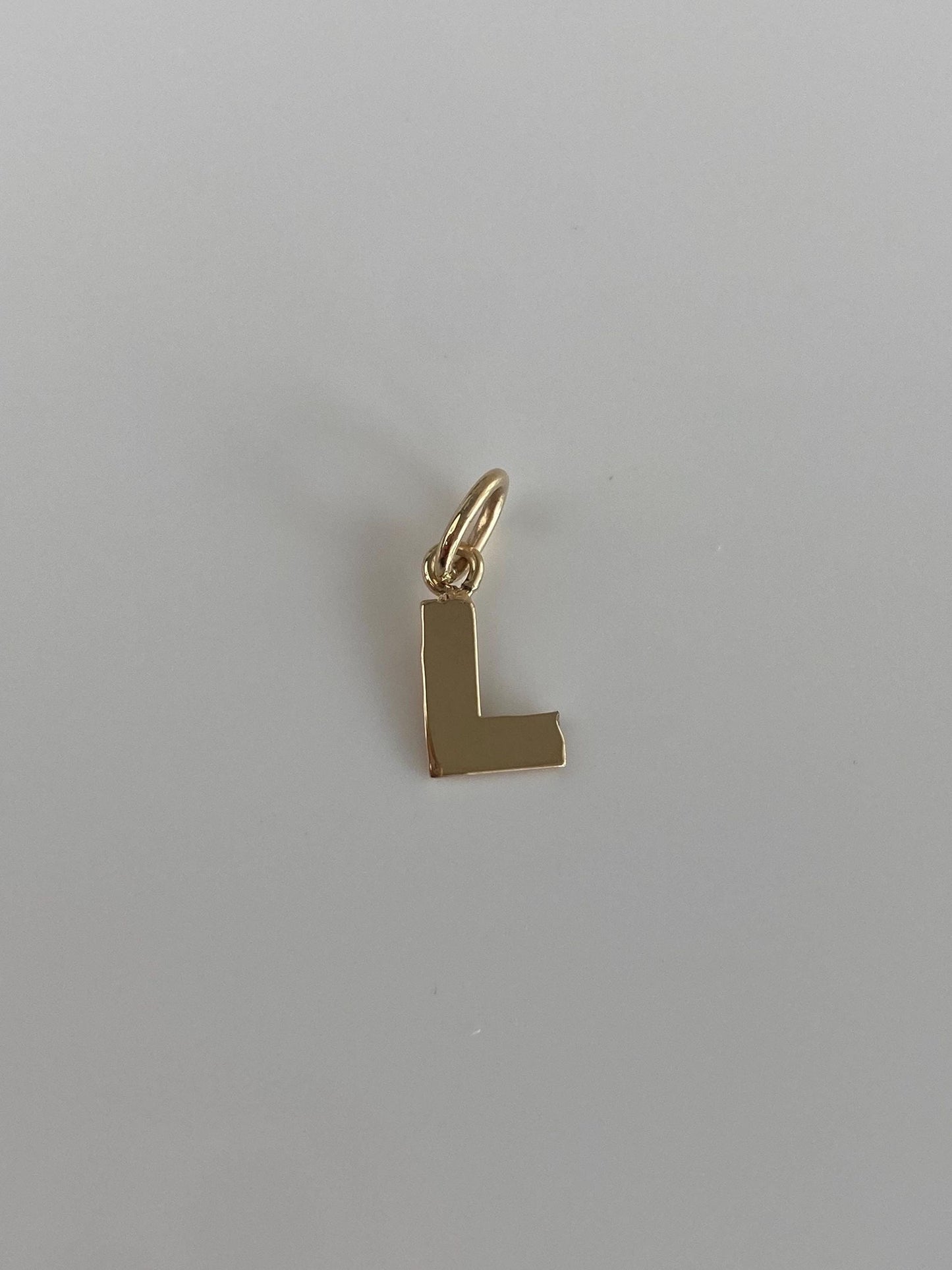 Solid 14k Yellow Gold Initial 'L' Charm