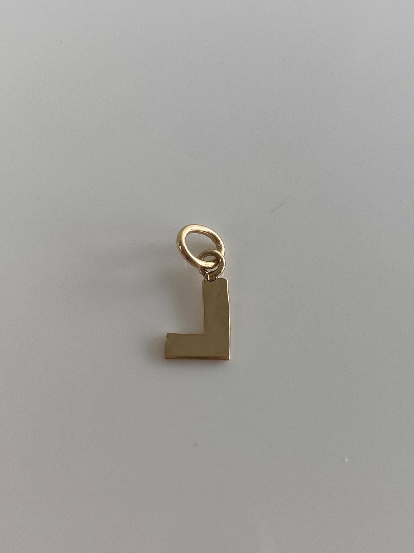 Solid 14k Yellow Gold Initial 'L' Charm