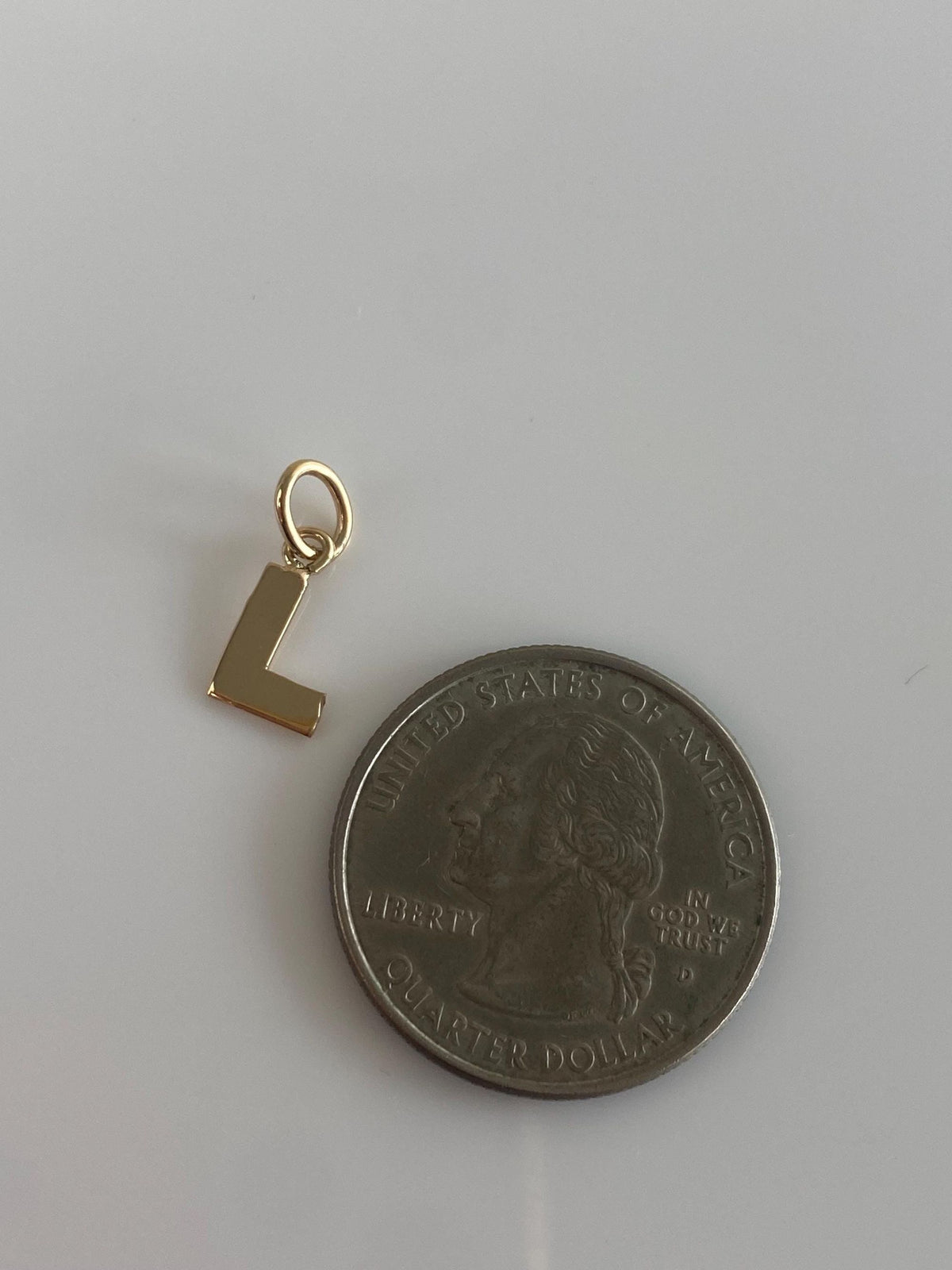Solid 14k Yellow Gold Initial 'L' Charm