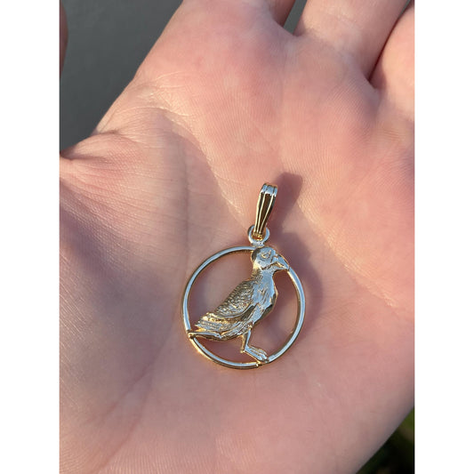 Vintage Solid 14k Yellow Gold Bird Charm