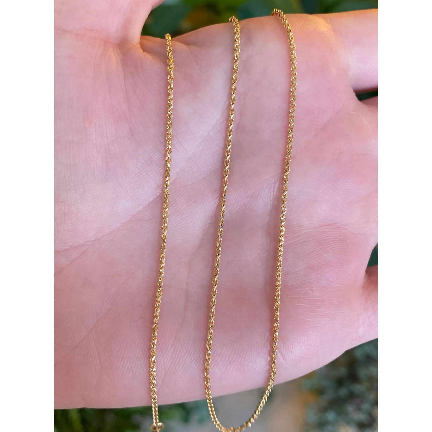 Vintage Solid 14k Yellow Gold Tight Cable Twist Chain Necklace - 18 inches
