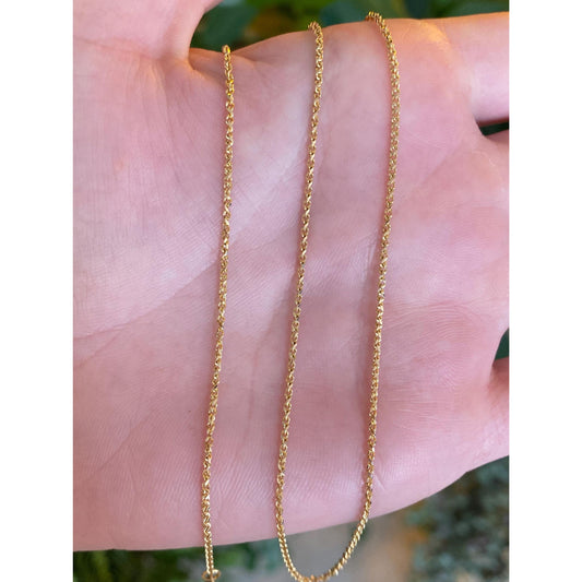Vintage Solid 14k Yellow Gold Tight Cable Twist Chain Necklace - 18 inches