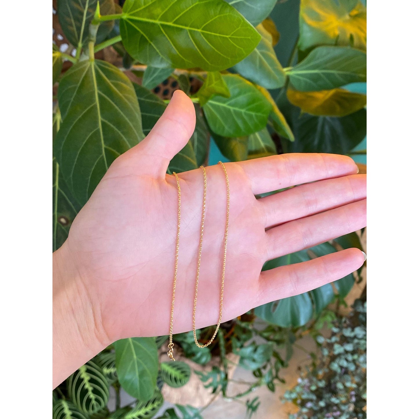 Vintage Solid 14k Yellow Gold Tight Cable Twist Chain Necklace - 18 inches