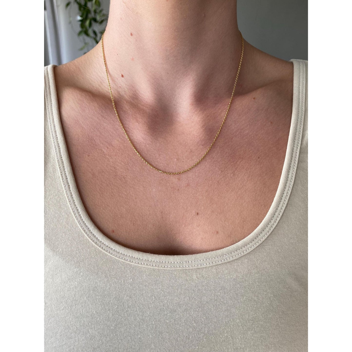 Vintage Solid 14k Yellow Gold Tight Cable Twist Chain Necklace - 18 inches