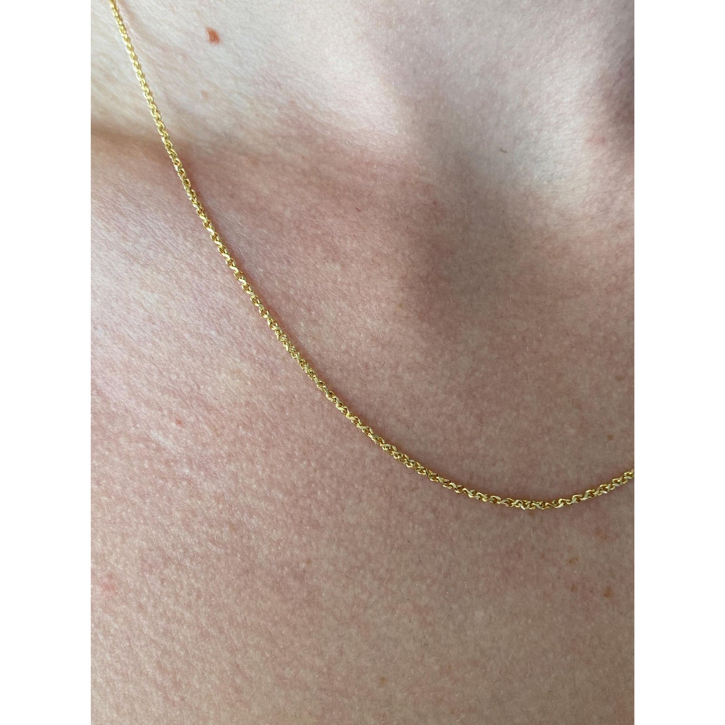 Vintage Solid 14k Yellow Gold Tight Cable Twist Chain Necklace - 18 inches