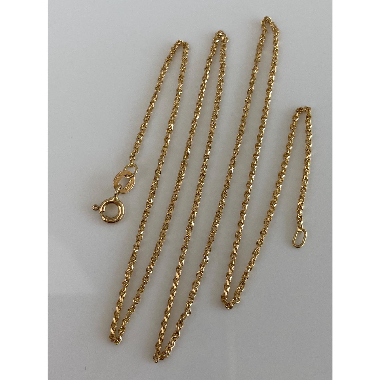 Vintage Solid 14k Yellow Gold Tight Cable Twist Chain Necklace - 18 inches