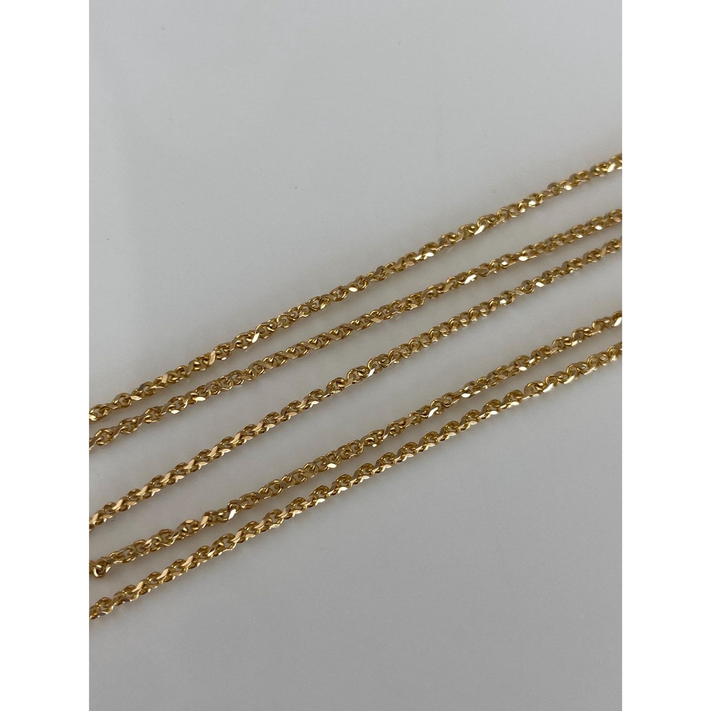 Vintage Solid 14k Yellow Gold Tight Cable Twist Chain Necklace - 18 inches