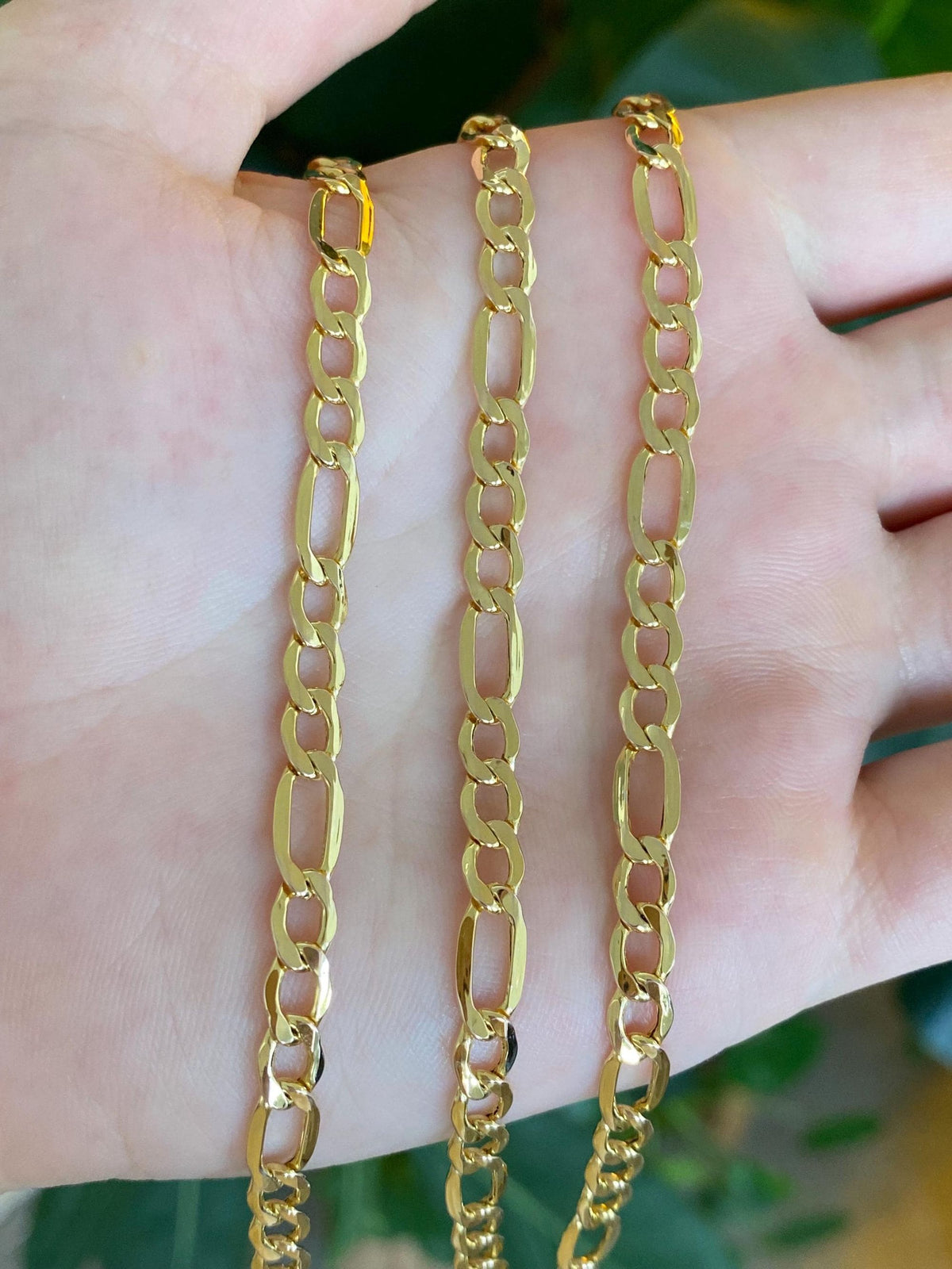 Vintage 10k Yellow Gold Figaro Chain Necklace - 24 inches