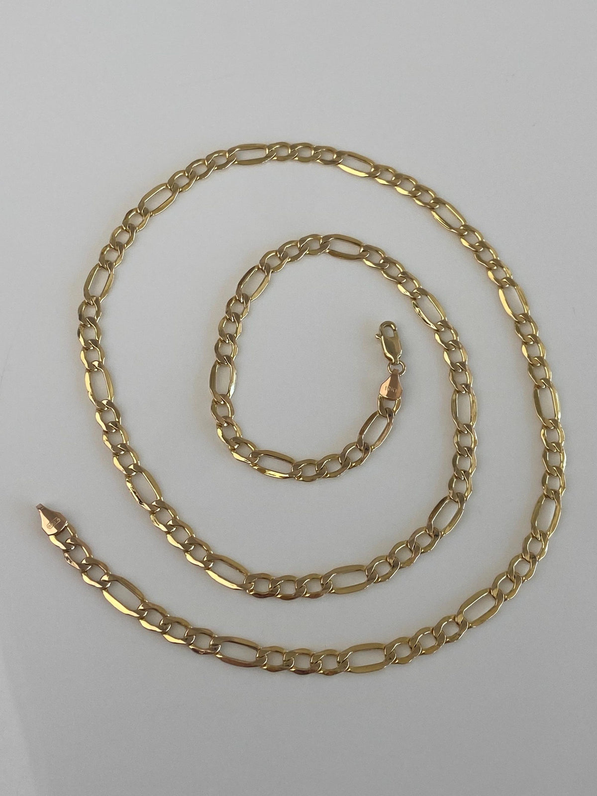 Vintage 10k Yellow Gold Figaro Chain Necklace - 24 inches