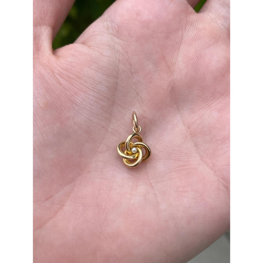 Vintage 14k Yellow Gold Seed Pearl Knot Stick Pin Conversion Charm