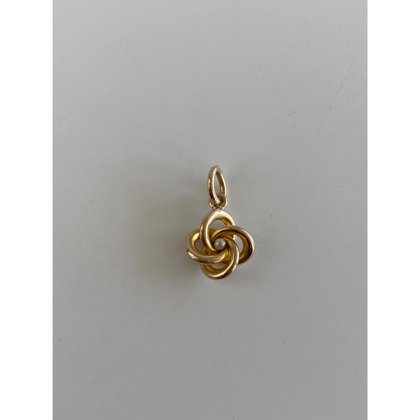 Vintage 14k Yellow Gold Seed Pearl Knot Stick Pin Conversion Charm